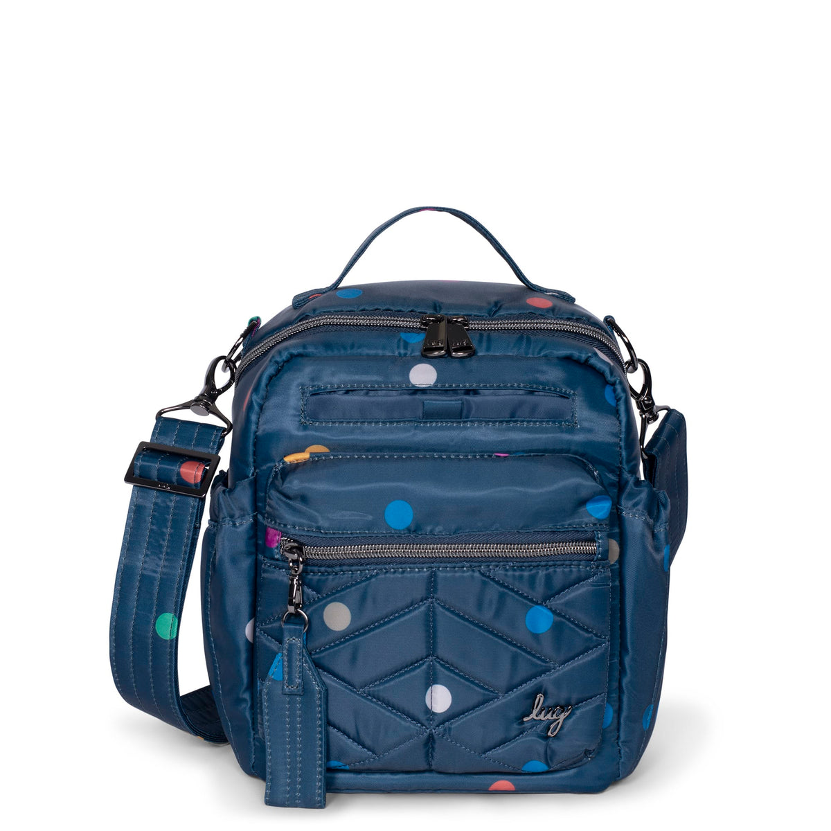 Alpine Crossbody Bag - MULTI DOTS NAVY - Alpine_BlueDot_01