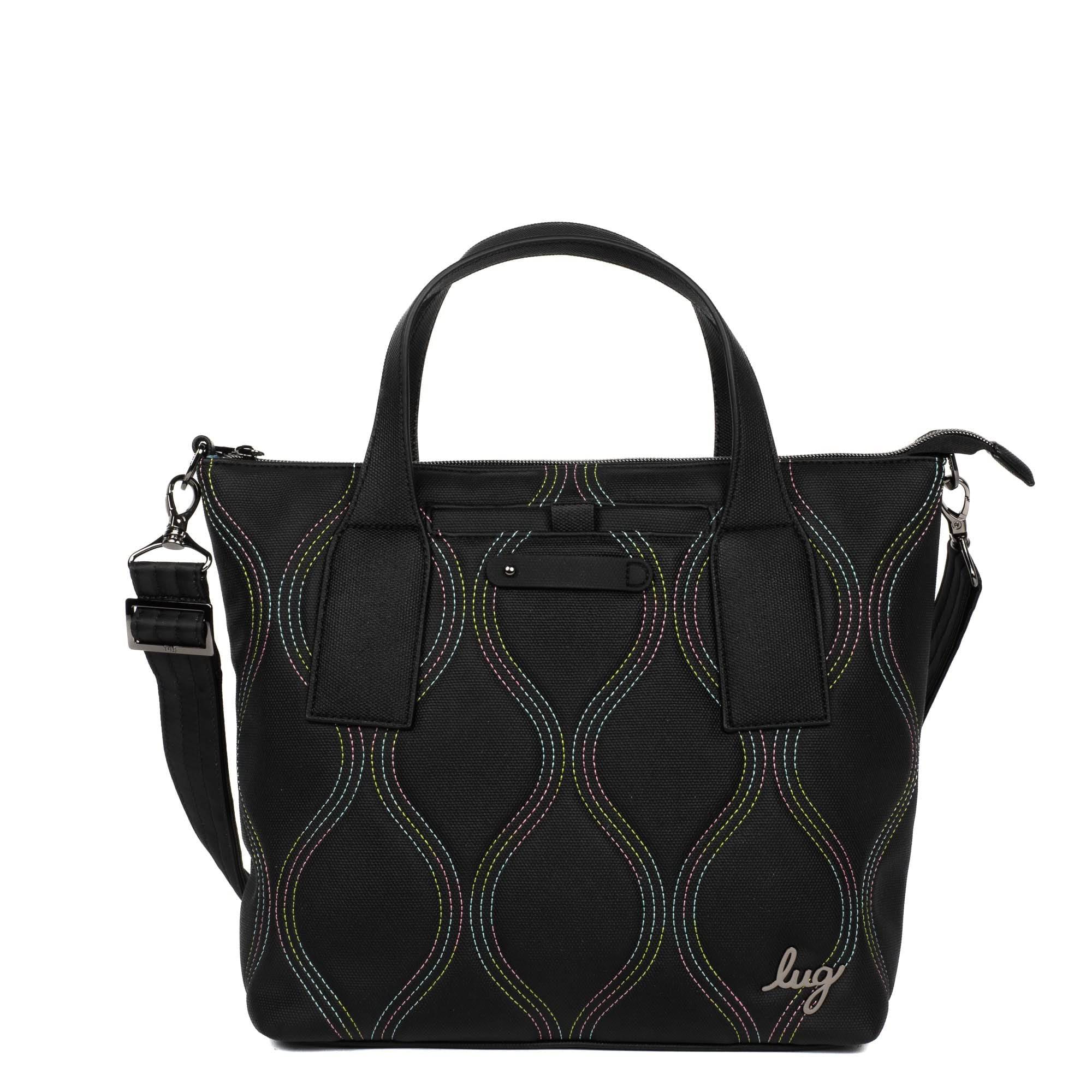 Alto Matte Luxe VL Convertible Tote Bag - BLACK ICEPOP STITCH - AltoML_BlackWithIcePop_01