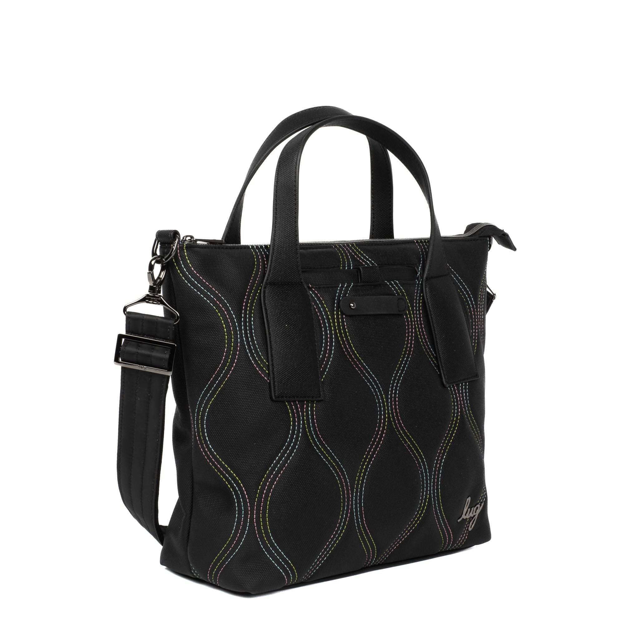 Alto Matte Luxe VL Convertible Tote Bag - BLACK ICEPOP STITCH - AltoML_BlackWithIcePop_02