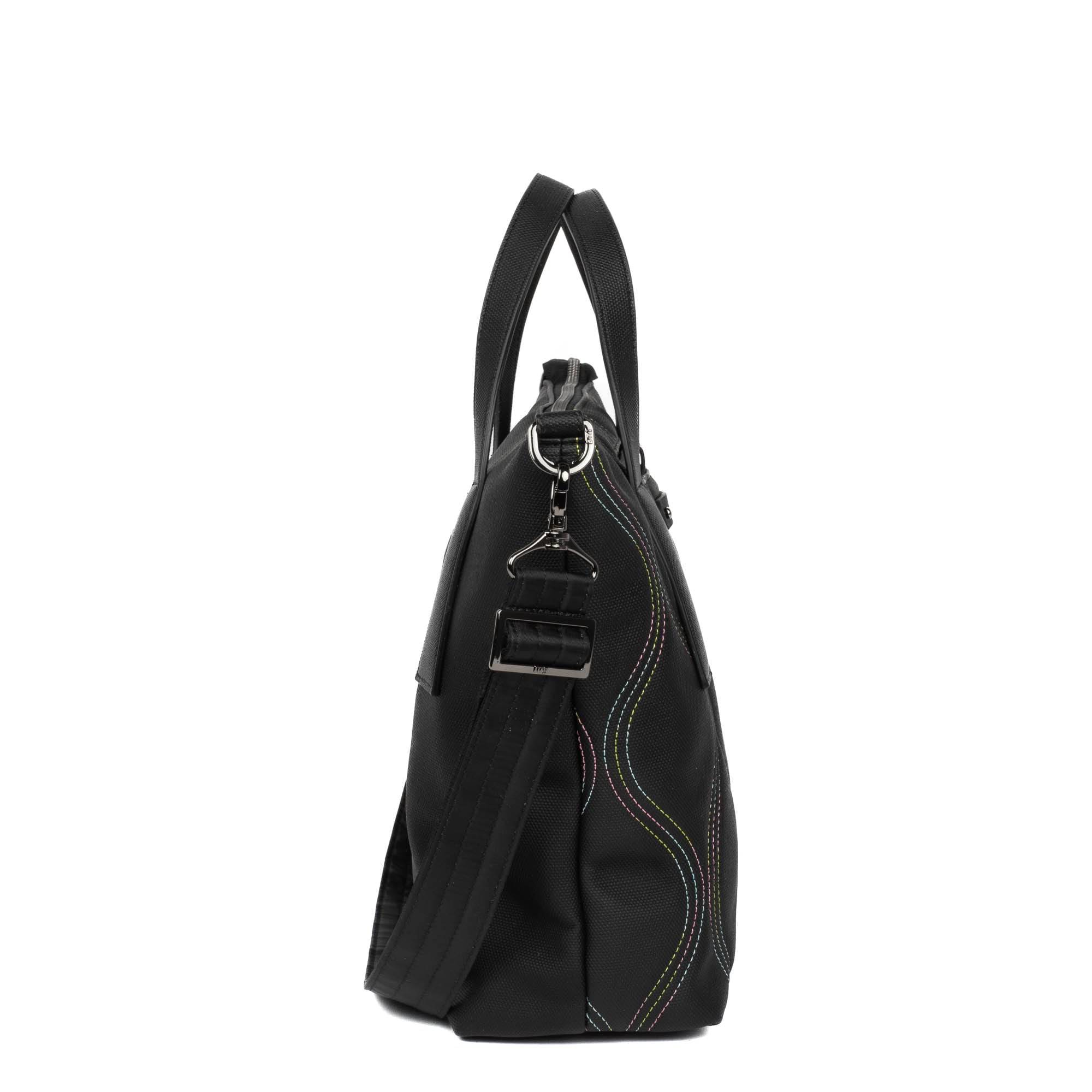 Alto Matte Luxe VL Convertible Tote Bag - BLACK ICEPOP STITCH - AltoML_BlackWithIcePop_03