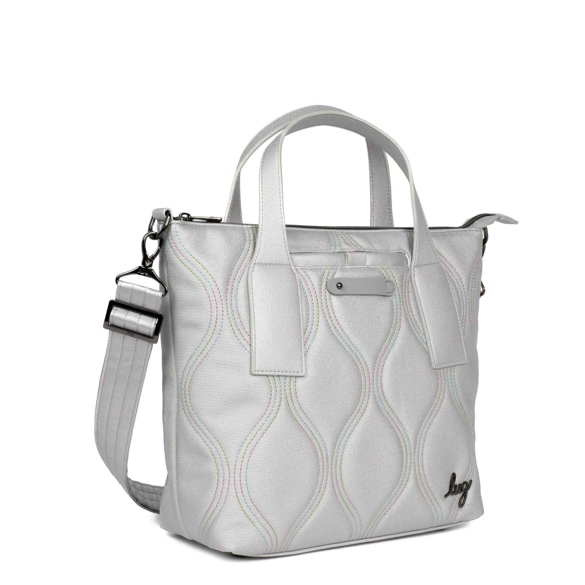 Alto Matte Luxe VL Convertible Tote Bag - METALLIC SILVER ICEPOP STITCH - AltoML_SilverWithIcePop_02
