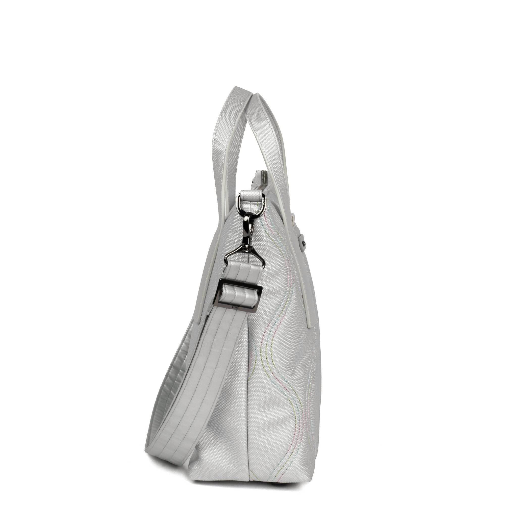 Alto Matte Luxe VL Convertible Tote Bag - METALLIC SILVER ICEPOP STITCH - AltoML_SilverWithIcePop_03
