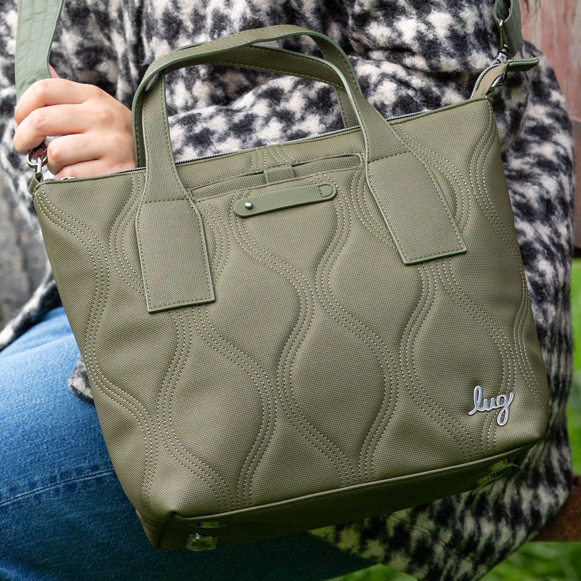 Alto Matte Luxe VL Convertible Tote Bag - OLIVE - AltoMatteLuxe_Lifestyle_11
