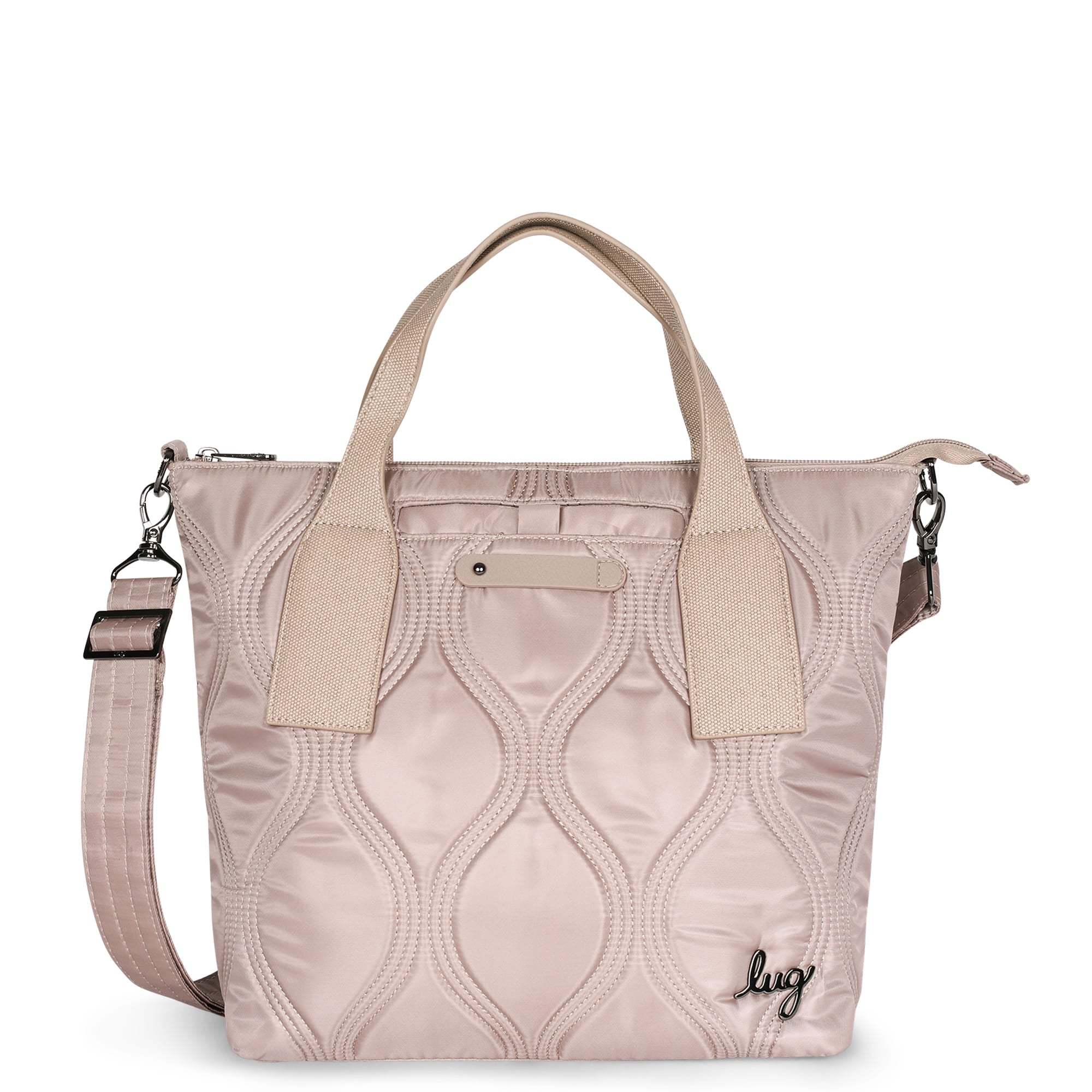 Lug Matte Luxe Tote with Crossbody Strap - Alto ,Silverw/ Icepop