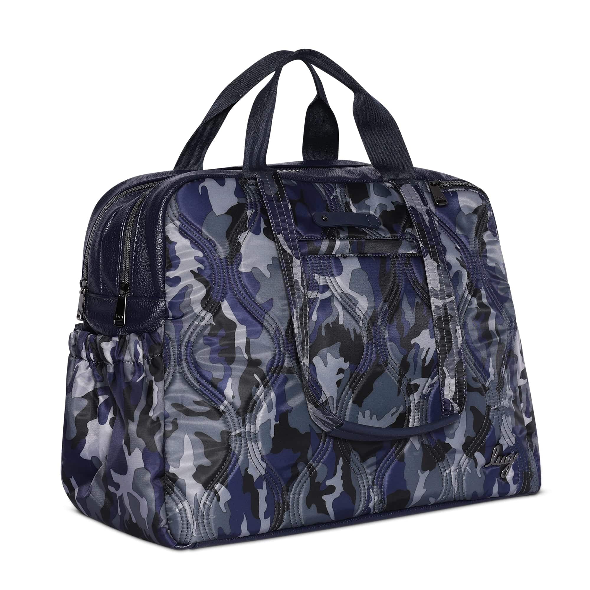 Navy camouflage Aviator Carry-All tote bag by Lug with durable fabric and spacious interior for everyday use.