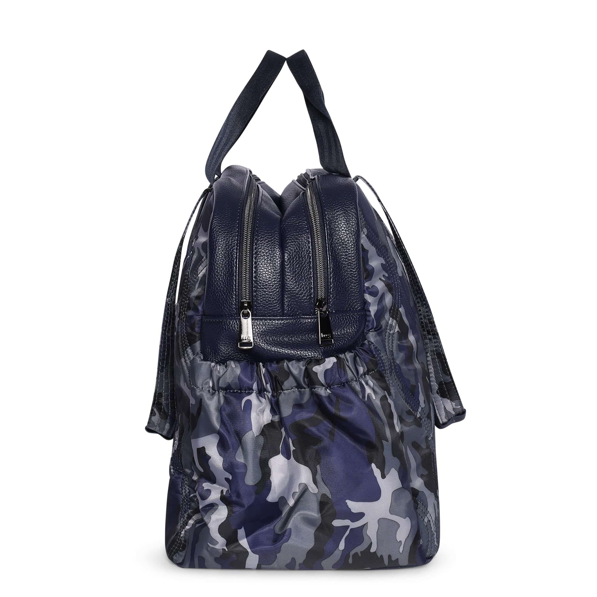 Navy camouflage Lug Aviator Carry-All tote bag with sturdy handles and spacious interior for everyday use.