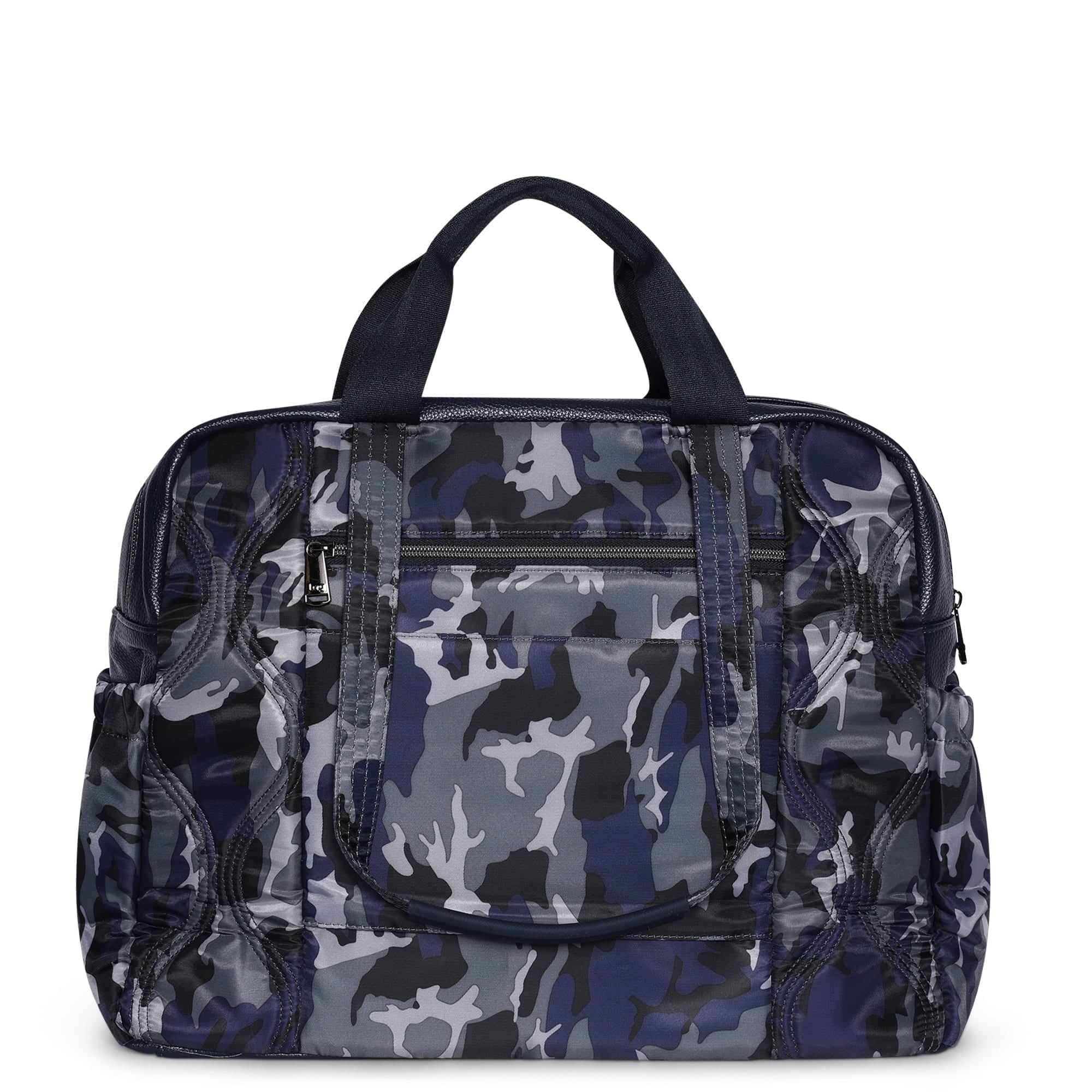 Navy camouflage Aviator Carry-All tote bag by Lug with spacious interior and sturdy handles, perfect for everyday use