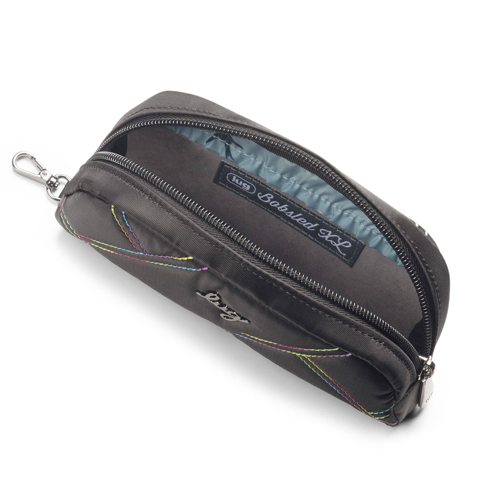 Bobsled XL Eyeglass Case - BLACK RAINBOW STITCH - BobsledXL_BlackRainbowStitch_05