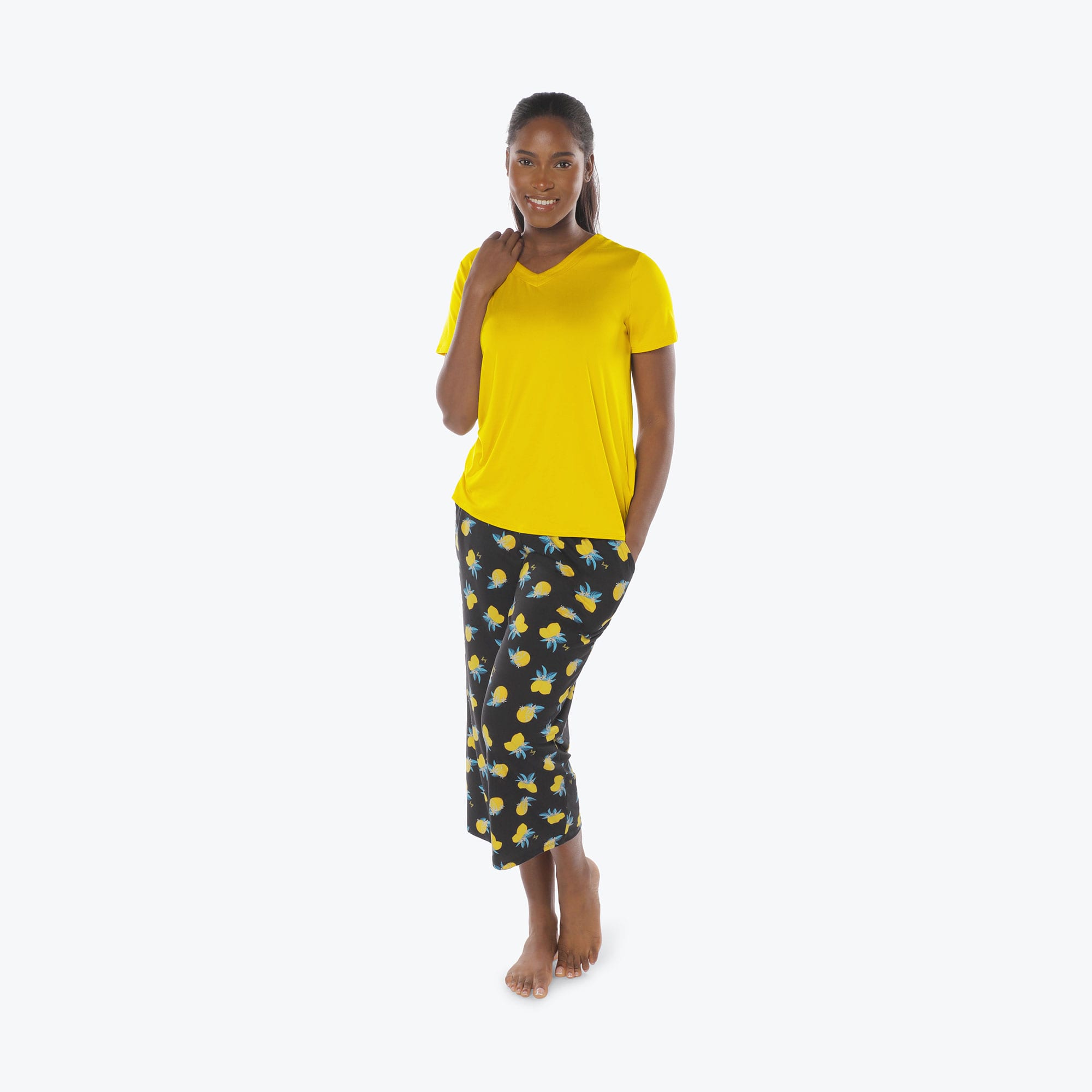 Boomerang Relaxed Tee & Cropped Pants Set - CITRUS - Boomerang_Citrus_S_01a