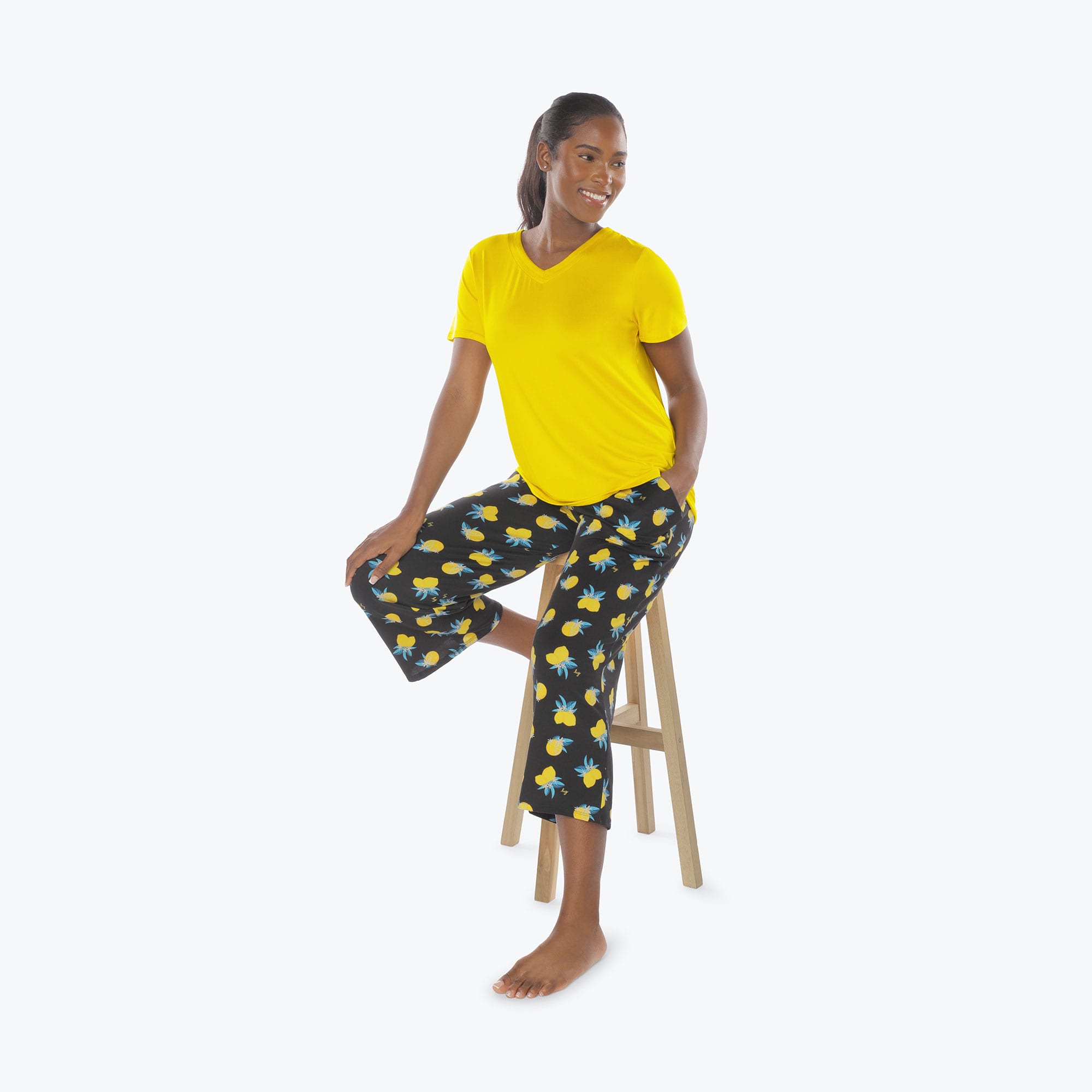 Boomerang Relaxed Tee & Cropped Pants Set - CITRUS - Boomerang_Citrus_S_05a