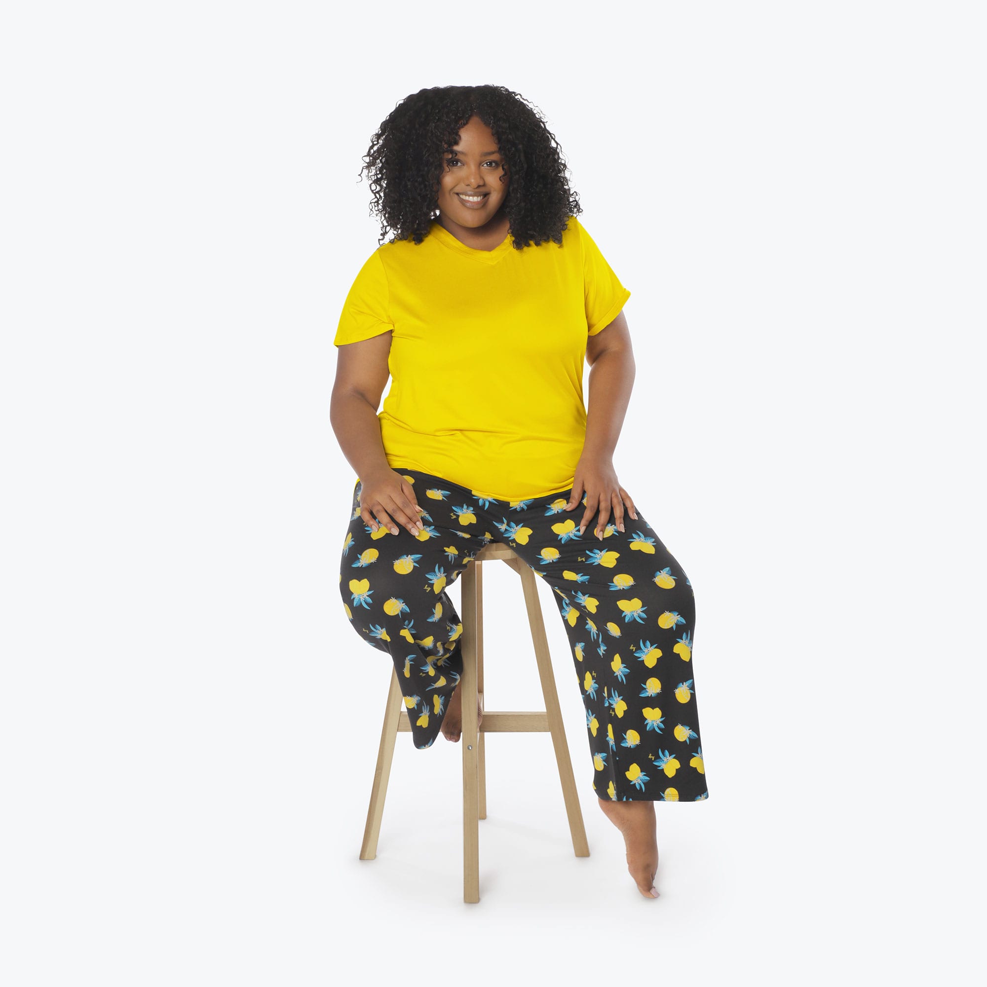 Boomerang Relaxed Tee & Cropped Pants&nbsp;Set - CITRUS - Boomerang_Citrus_XL_S_05a