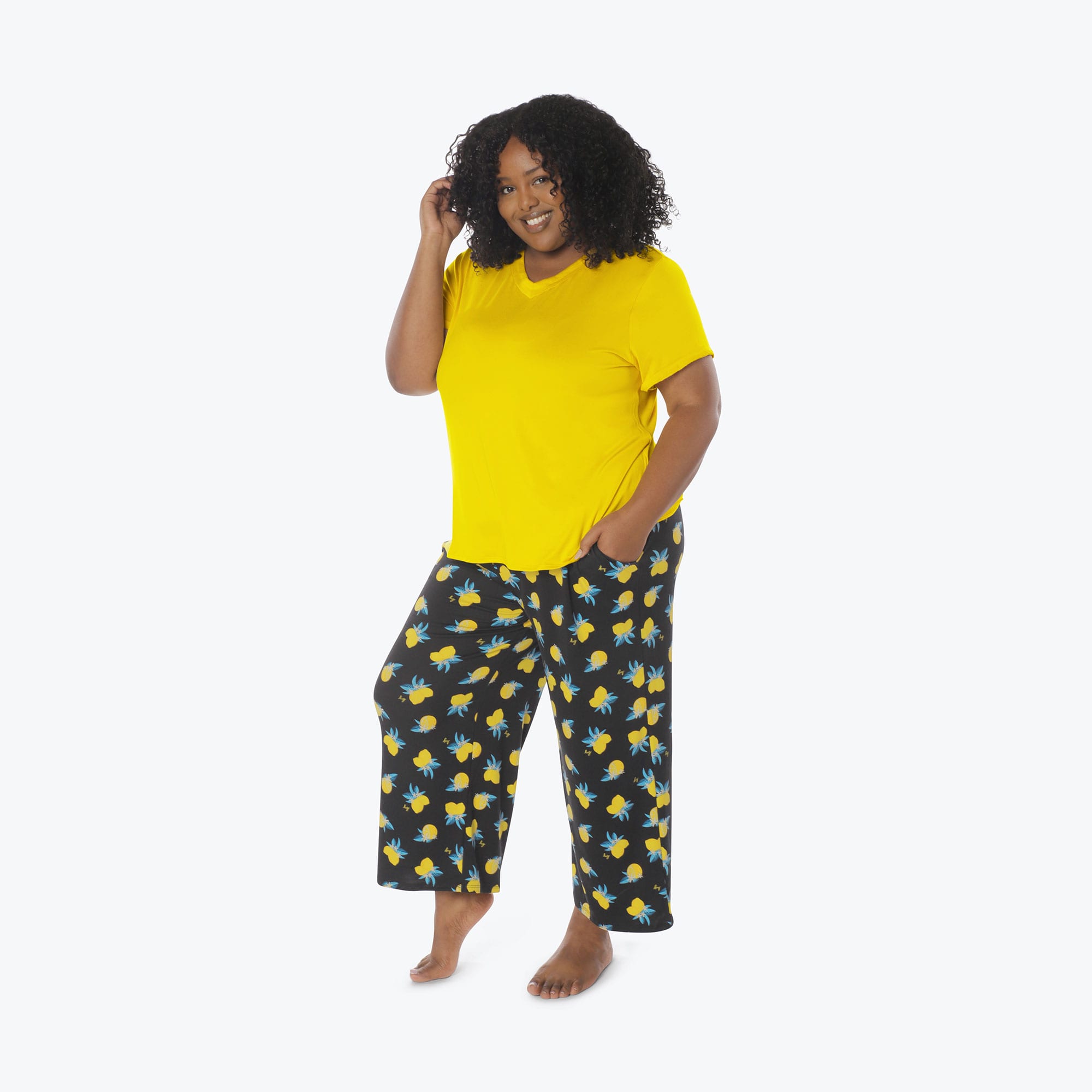 Boomerang Relaxed Tee & Cropped Pants&nbsp;Set - CITRUS - Boomerang_Citrus_XL_S_05b