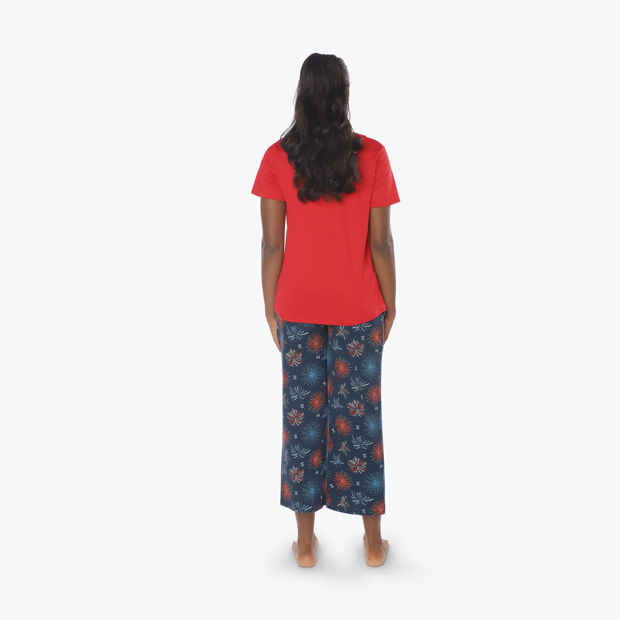Boomerang Relaxed Tee & Cropped Pants&nbsp;Set - FIREWORK NAVY - Boomerang_Fireworks_Navy_S_02
