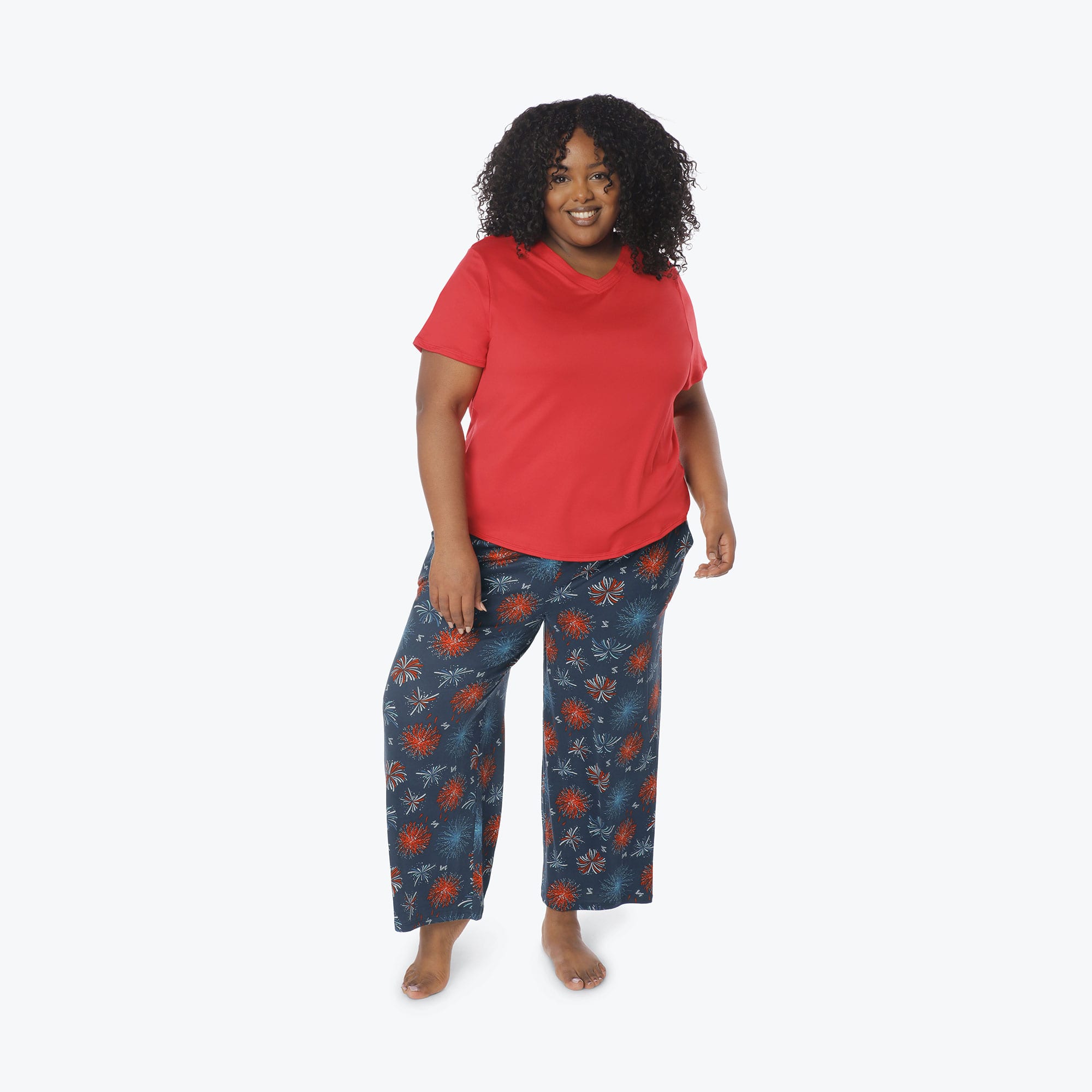 Boomerang Relaxed Tee & Cropped Pants&nbsp;Set - FIREWORK NAVY - Boomerang_Fireworks_Navy_XL_01a