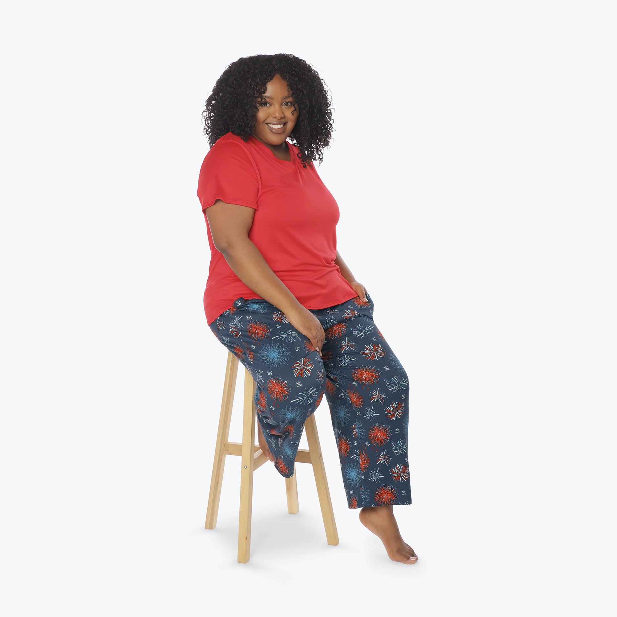 Boomerang Relaxed Tee & Cropped Pants&nbsp;Set - FIREWORK NAVY - Boomerang_Fireworks_Navy_XL_05a