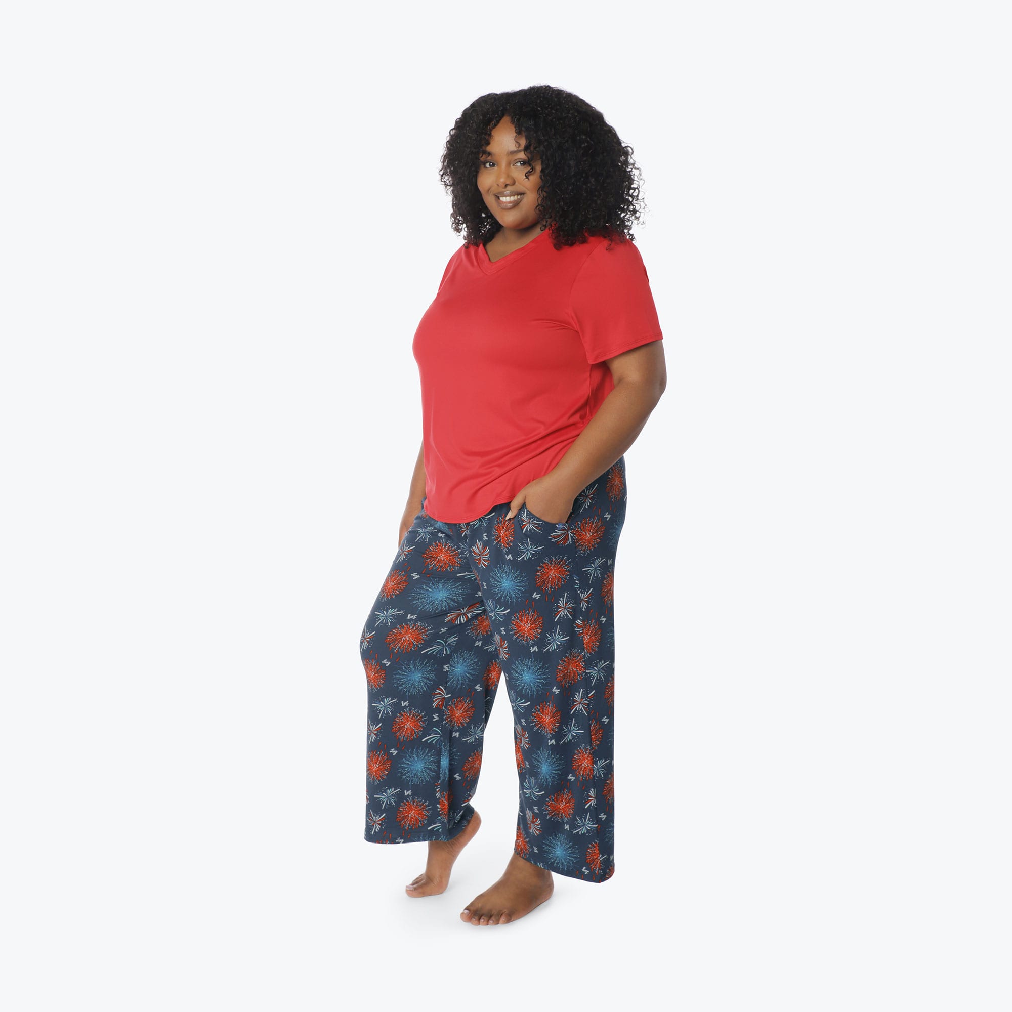 Boomerang Relaxed Tee & Cropped Pants&nbsp;Set - FIREWORK NAVY - Boomerang_Fireworks_Navy_XL_05b