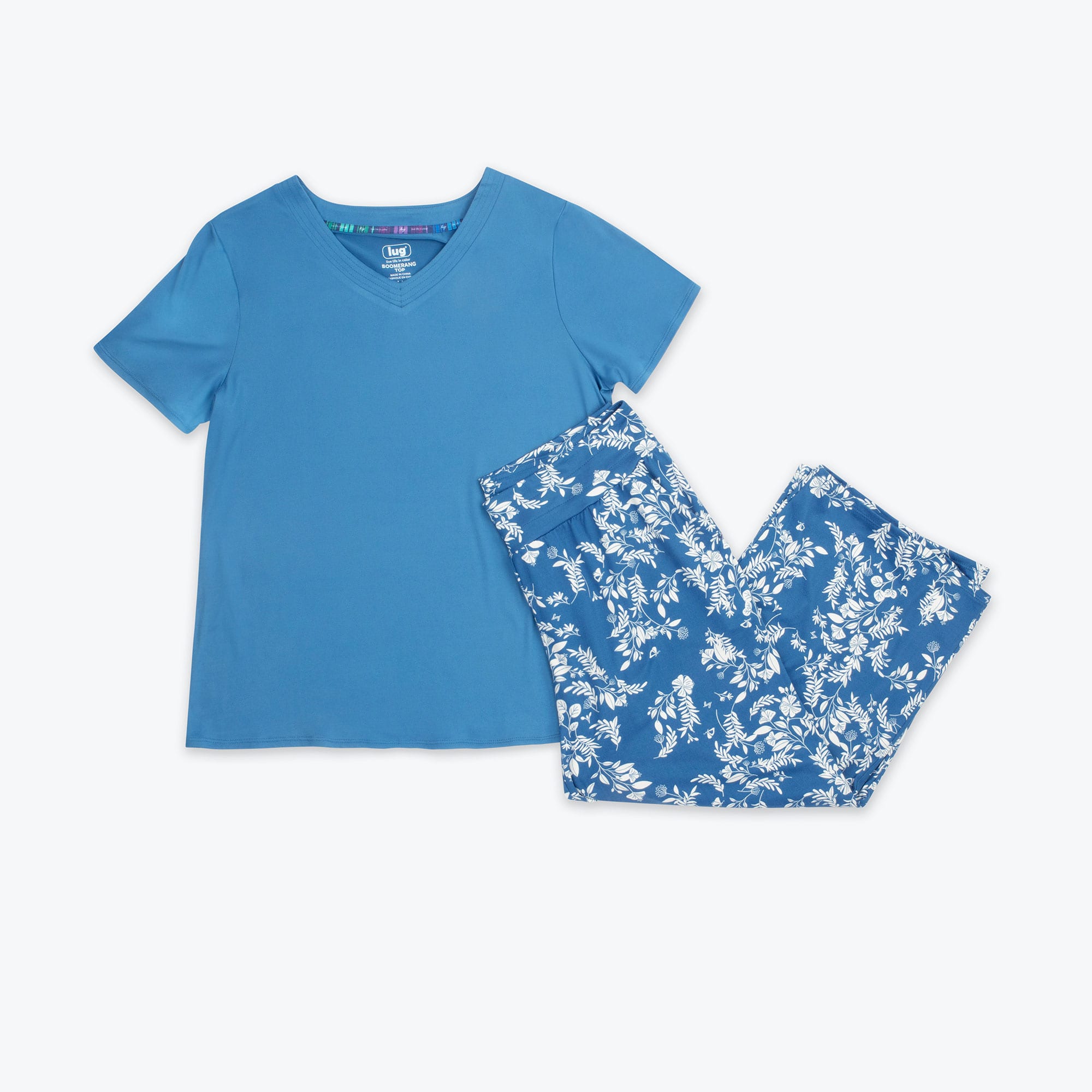Boomerang Relaxed Tee & Cropped Pants&nbsp;Set - FLOURISH BLUE - Boomerang_Flourish_Blue_06