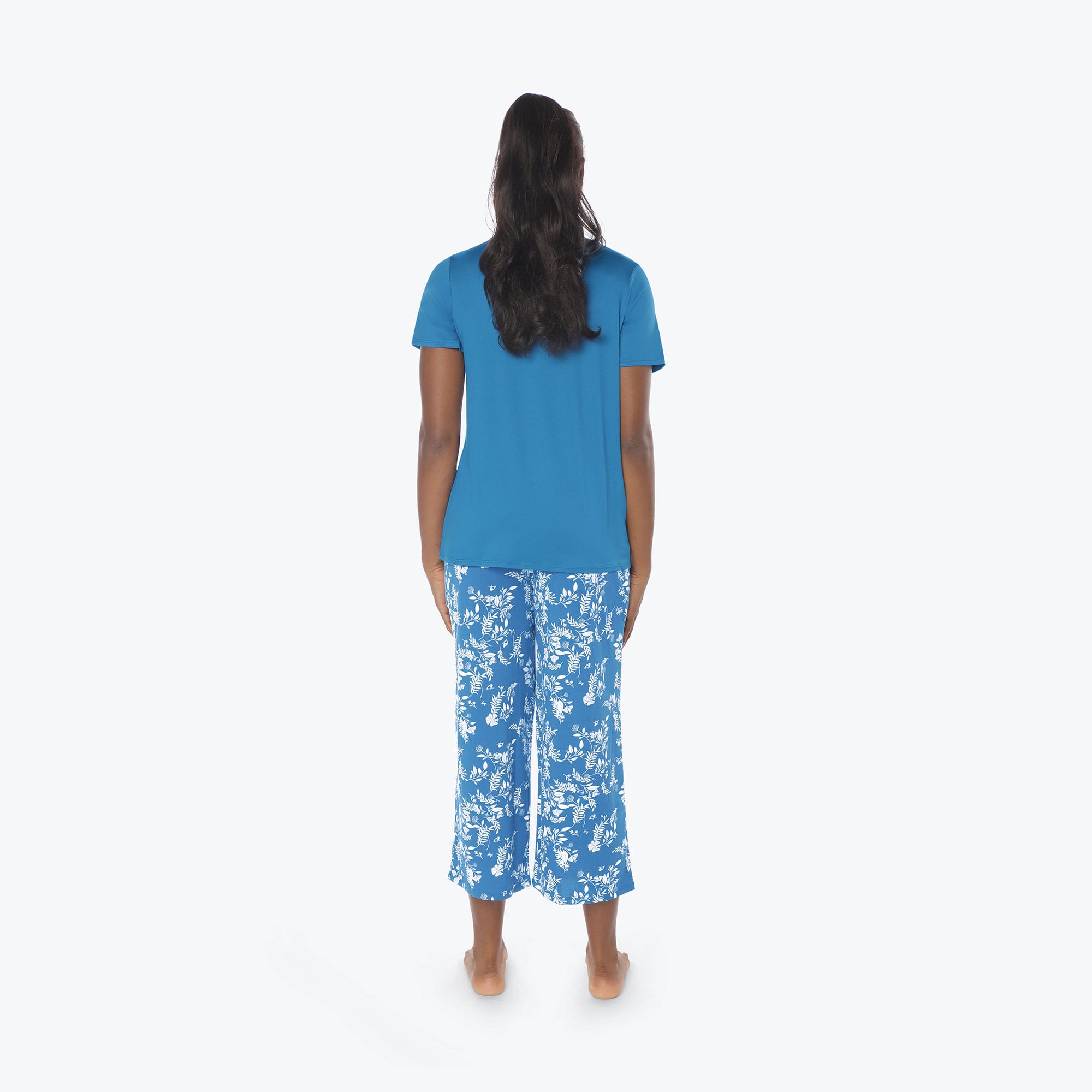 Boomerang Relaxed Tee & Cropped Pants&nbsp;Set - FLOURISH BLUE - Boomerang_Flourish_Blue_S_02