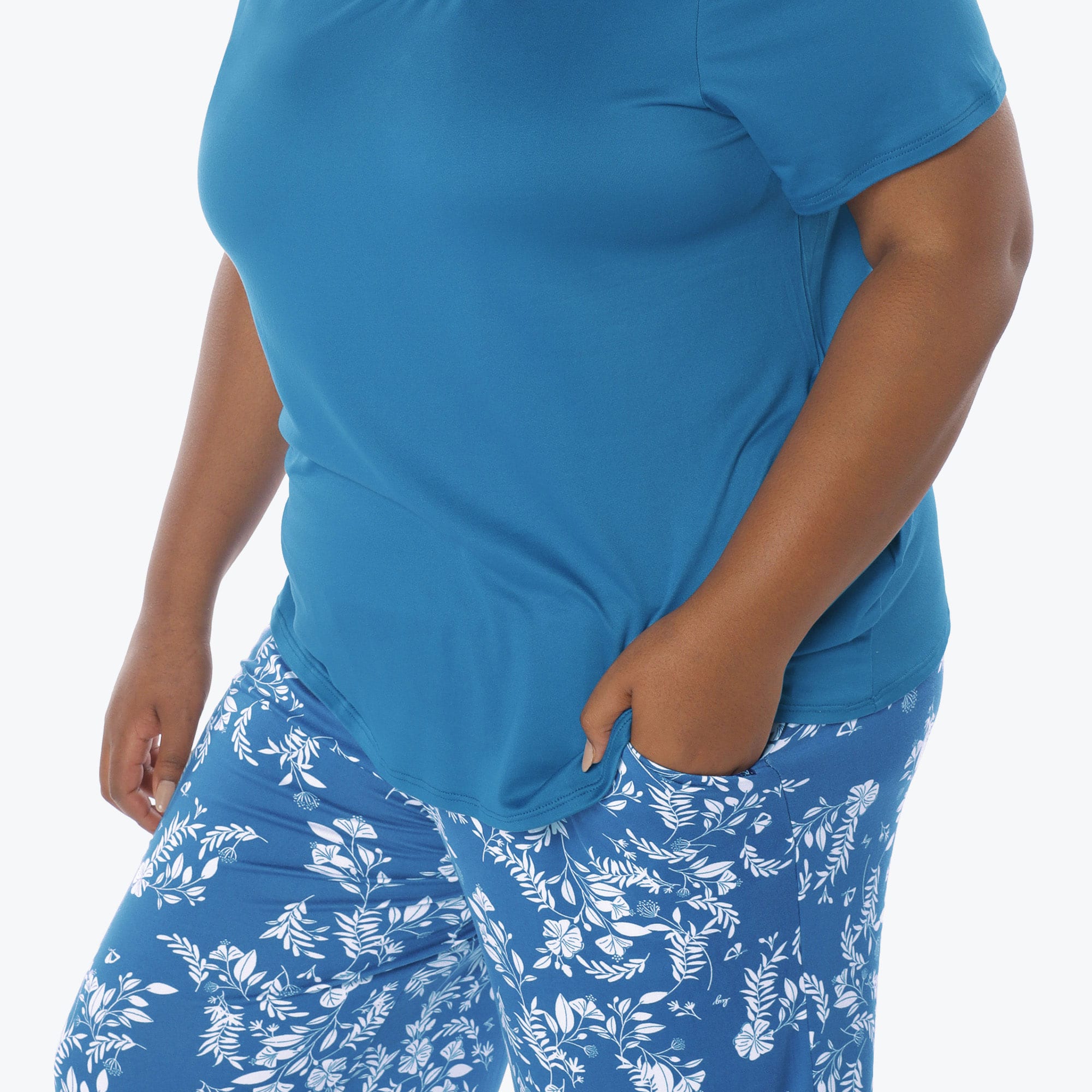 Boomerang Relaxed Tee & Cropped Pants&nbsp;Set - FLOURISH BLUE - Boomerang_Flourish_Blue_XL_03