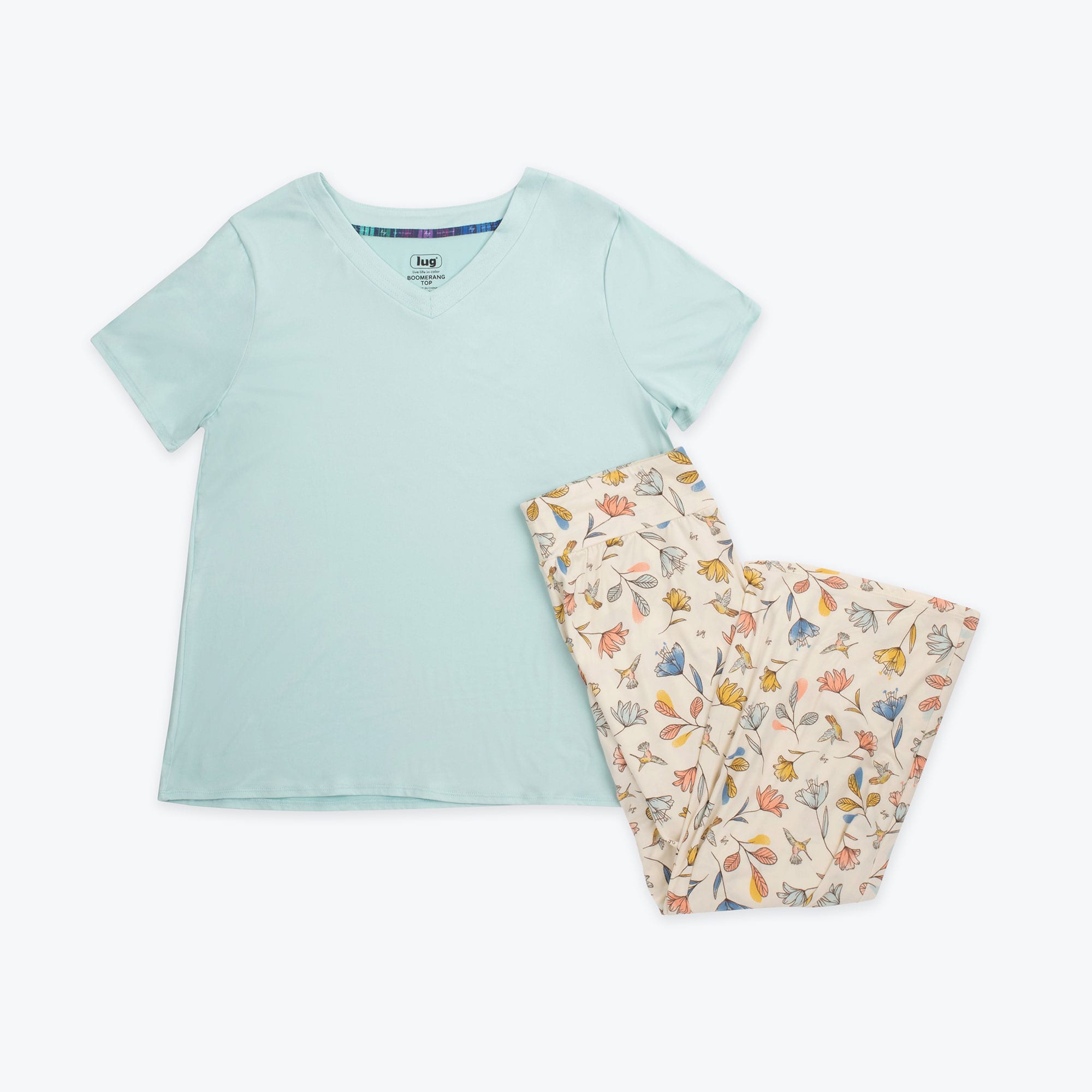 Boomerang Relaxed Tee & Cropped Pants&nbsp;Set - HUMMINGBIRD FLORAL - Boomerang_Hummingbird_Floral_06