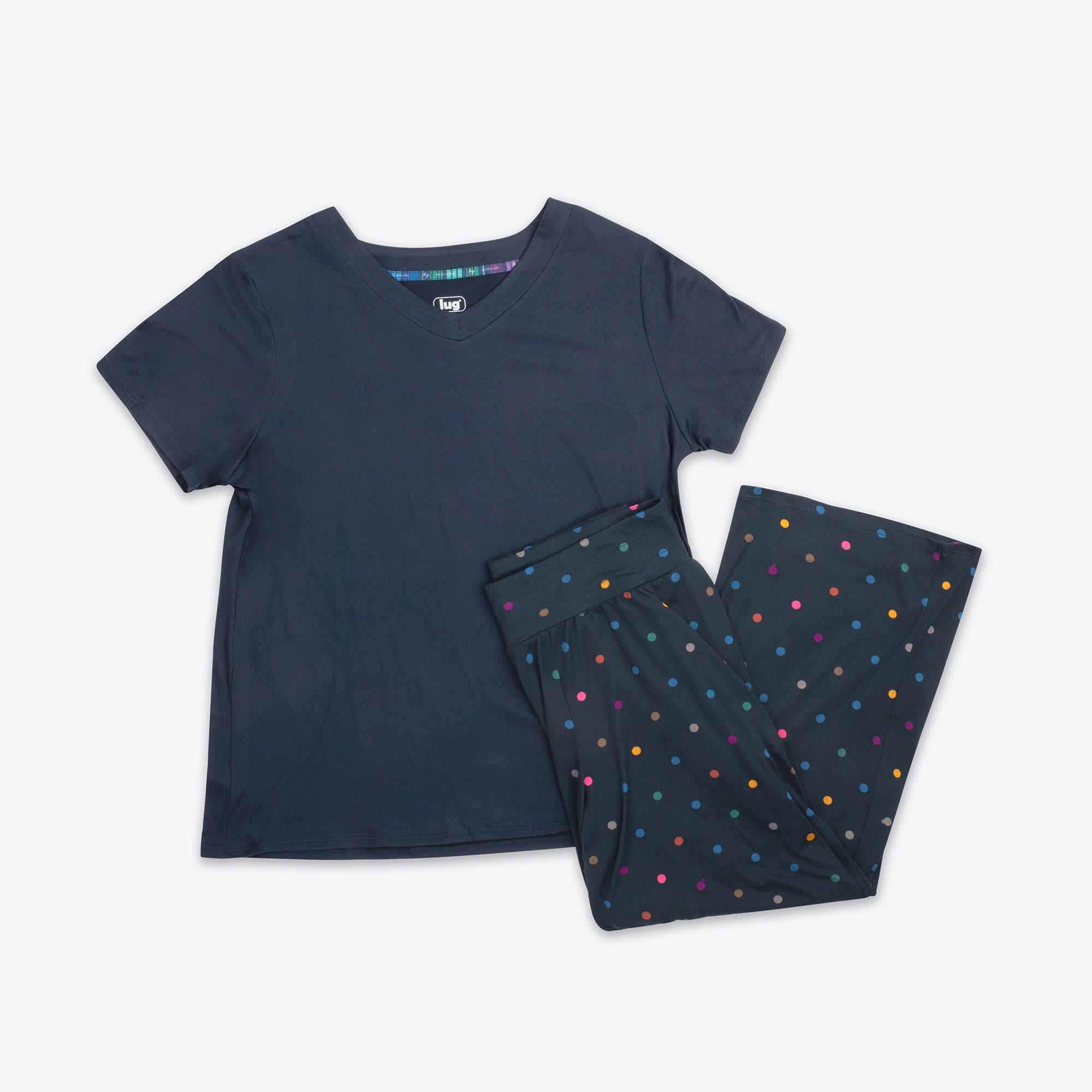 Boomerang Relaxed Tee & Cropped Pants Set - MULTI DOTS NAVY - Boomerang_Multi_Dot_06