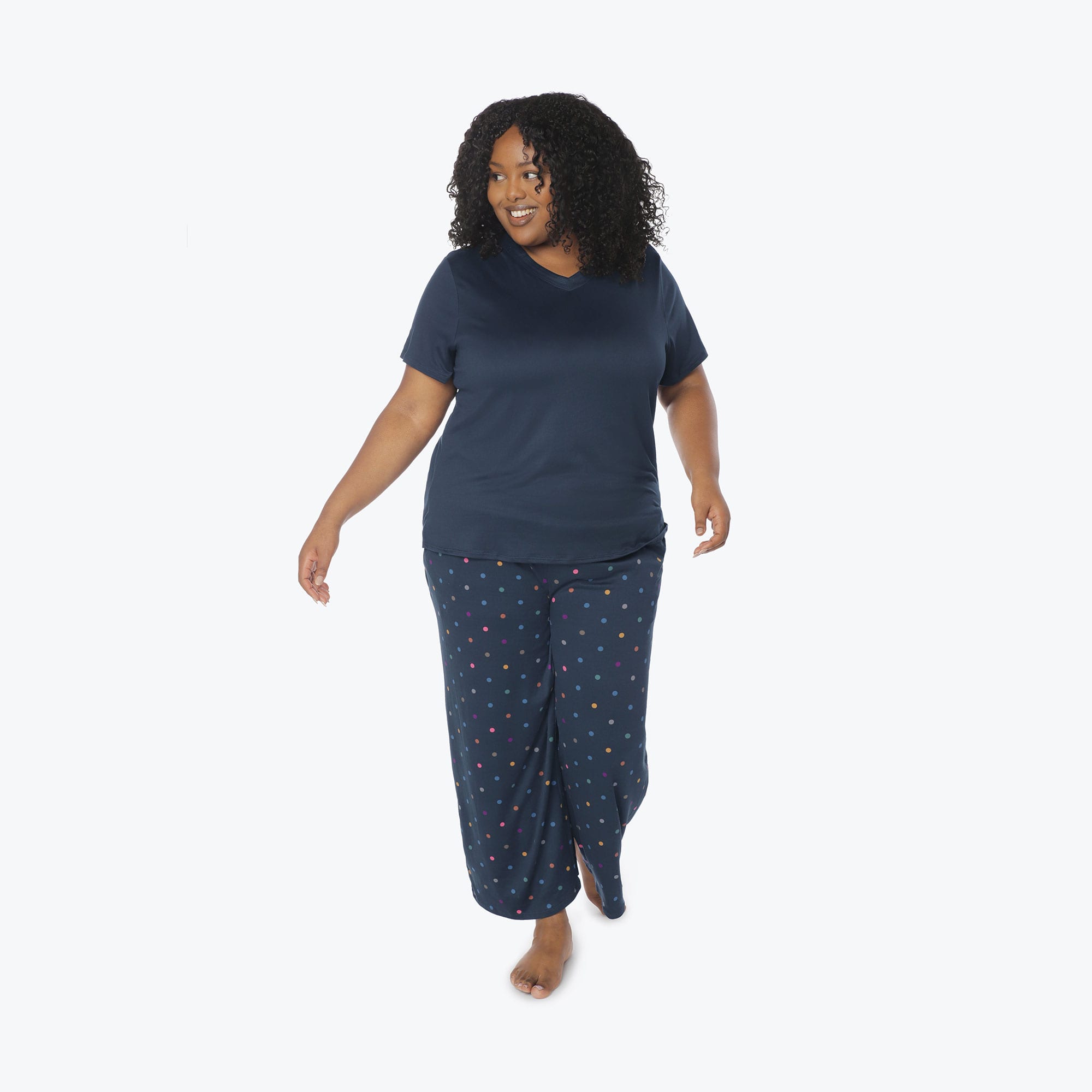 Boomerang Relaxed Tee & Cropped Pants&nbsp;Set - MULTI DOTS NAVY - Boomerang_Multi_Dot_XL_01a