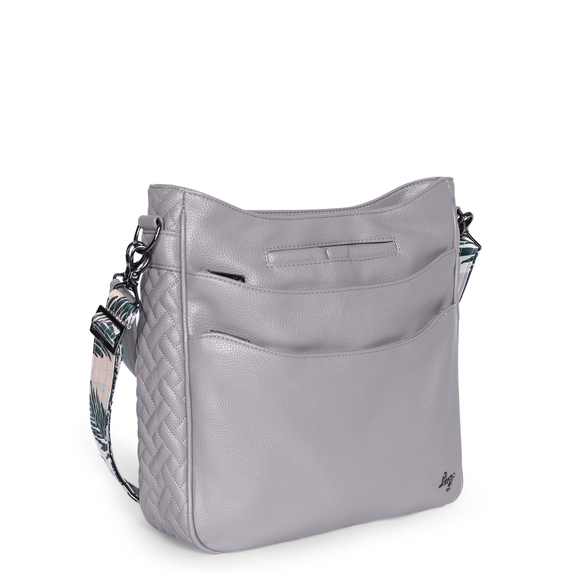 Cable Car Classic VL Crossbody Bag - PEARL ABSTRACT FERNS BLUE STRAP - Cable-Car-VL_PearlGrey_02