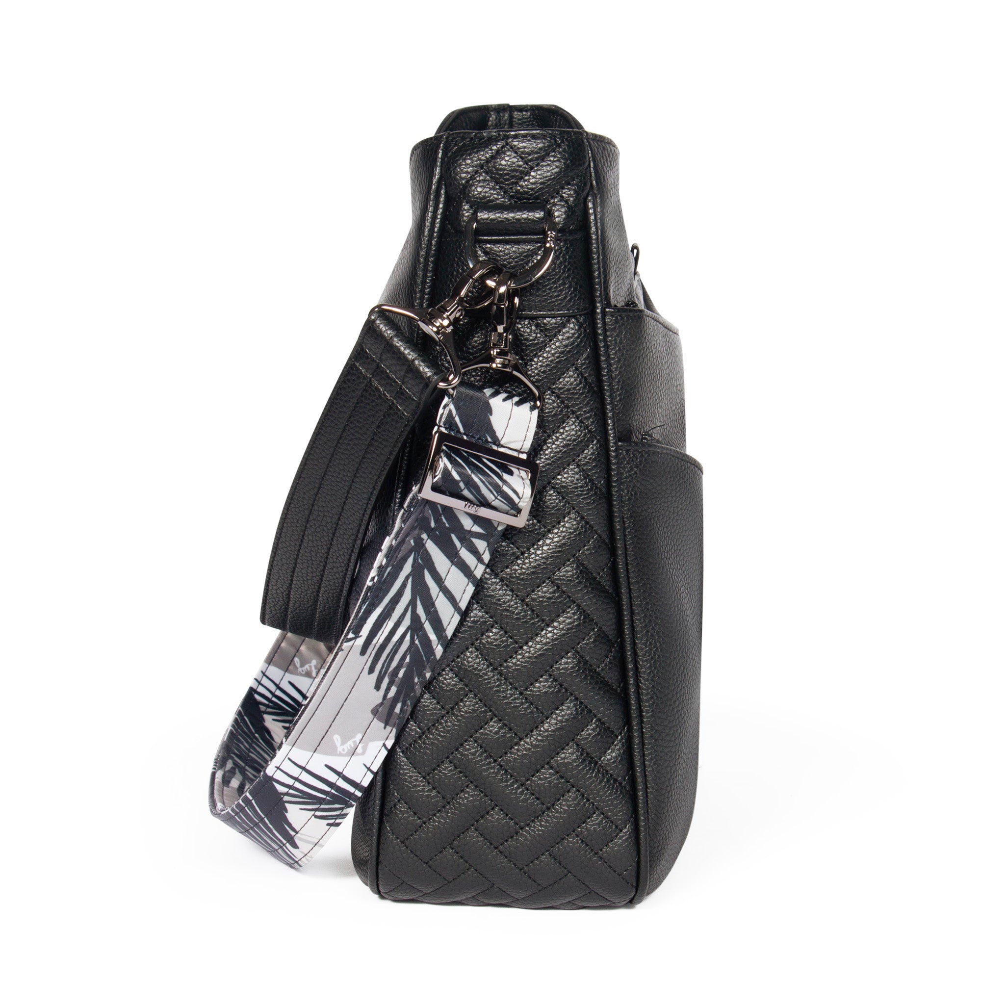 Cable Car Classic VL Crossbody Bag - BLACK ABSTRACT FERNS STRAP - CableCarVL_Black_03