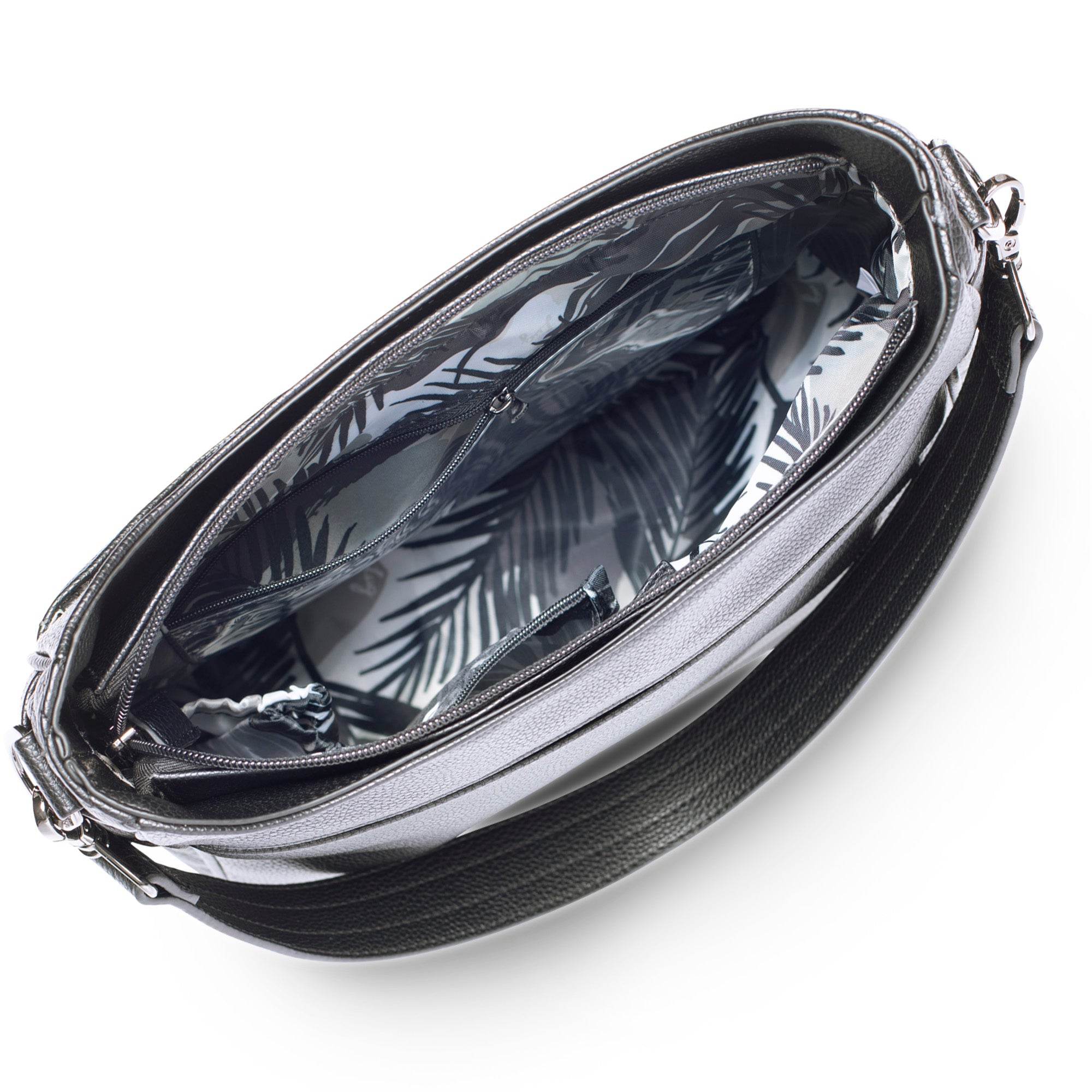 Cable Car Classic VL Crossbody Bag - BLACK ABSTRACT FERNS STRAP - CableCarVL_Black_05