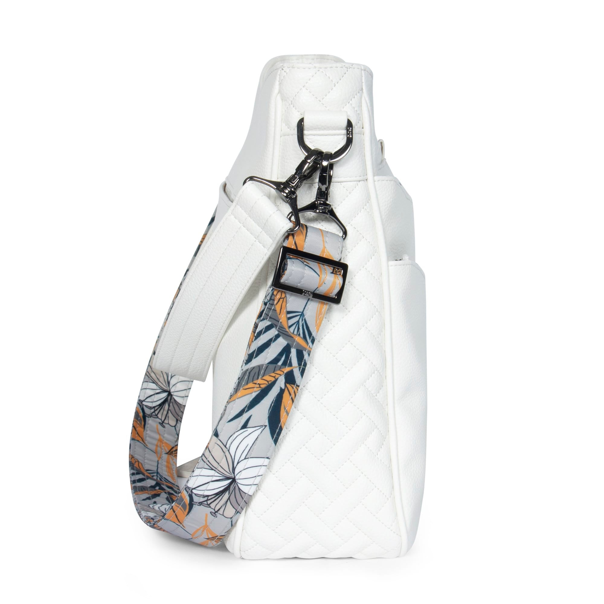 Cable Car Classic VL Crossbody Bag - WHITE LILY GREY STRAP - CableCarVL_White_lilyGreyStrap__03