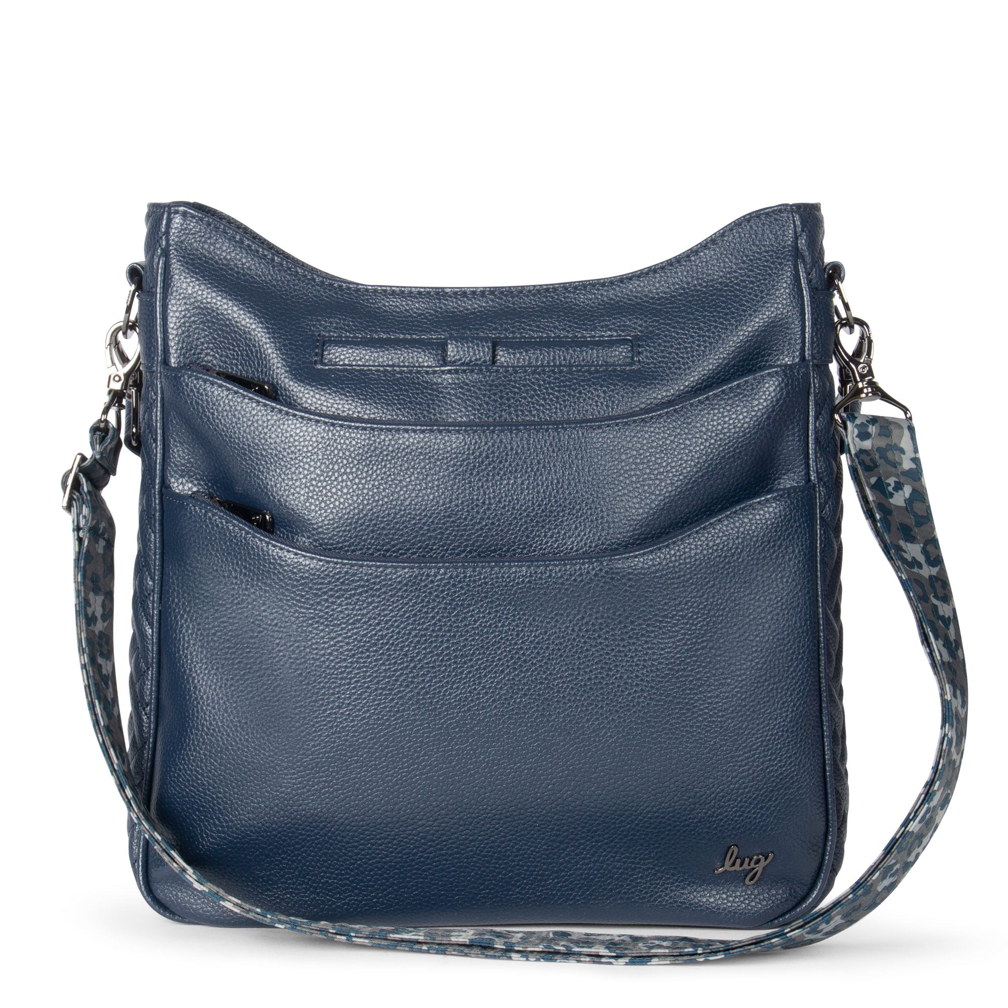 Cable Car Classic VL Crossbody Bag - NAVY BLUE LEOPARD NAVY STRAP - CablecarVL_NavyBlue_LeopardNavyStrap__01