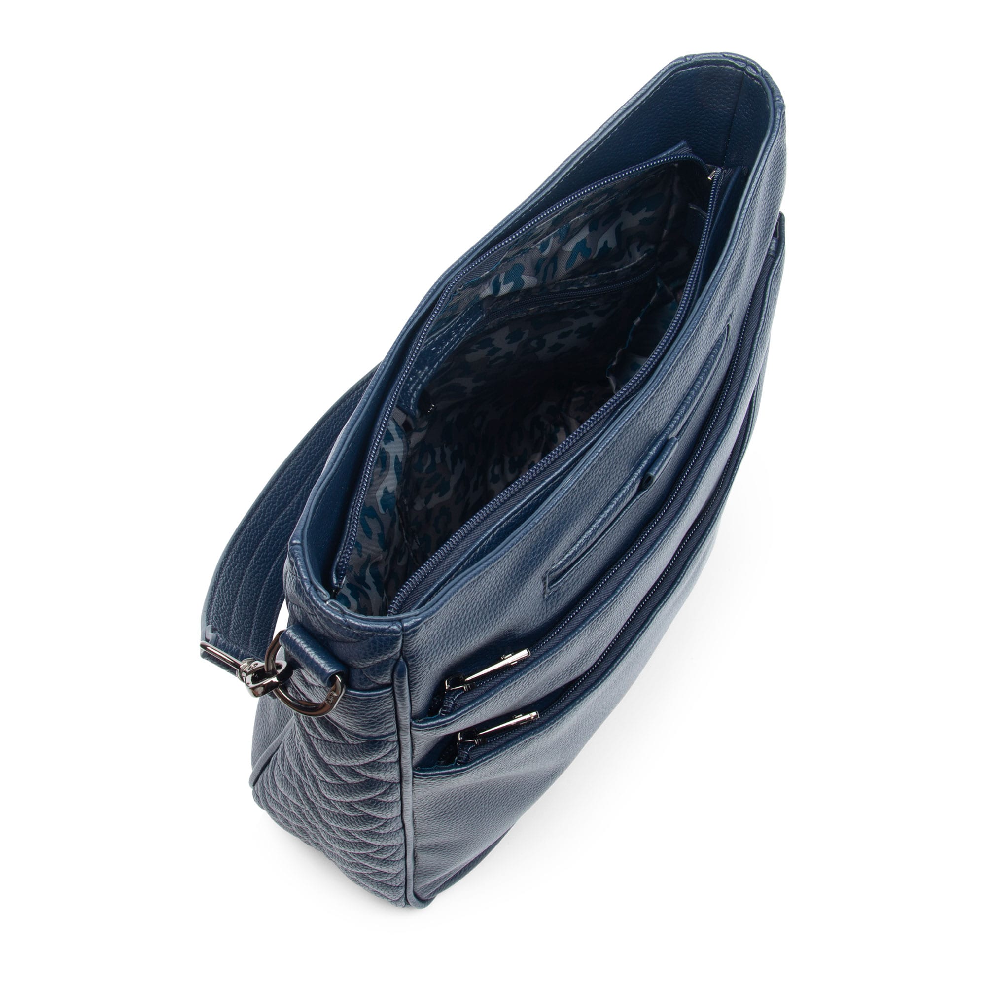 Cable Car Classic VL Crossbody Bag - NAVY BLUE LEOPARD NAVY STRAP - CablecarVL_NavyBlue_LeopardNavyStrap__05