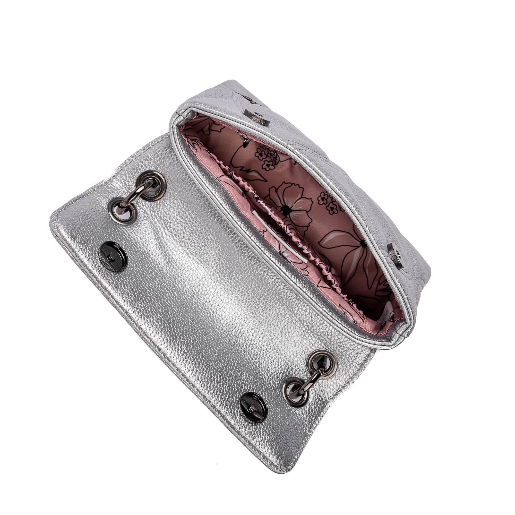 Cadence Mini Classic VL Crossbody Bag - SILVER - CadenceVL_Silver_05