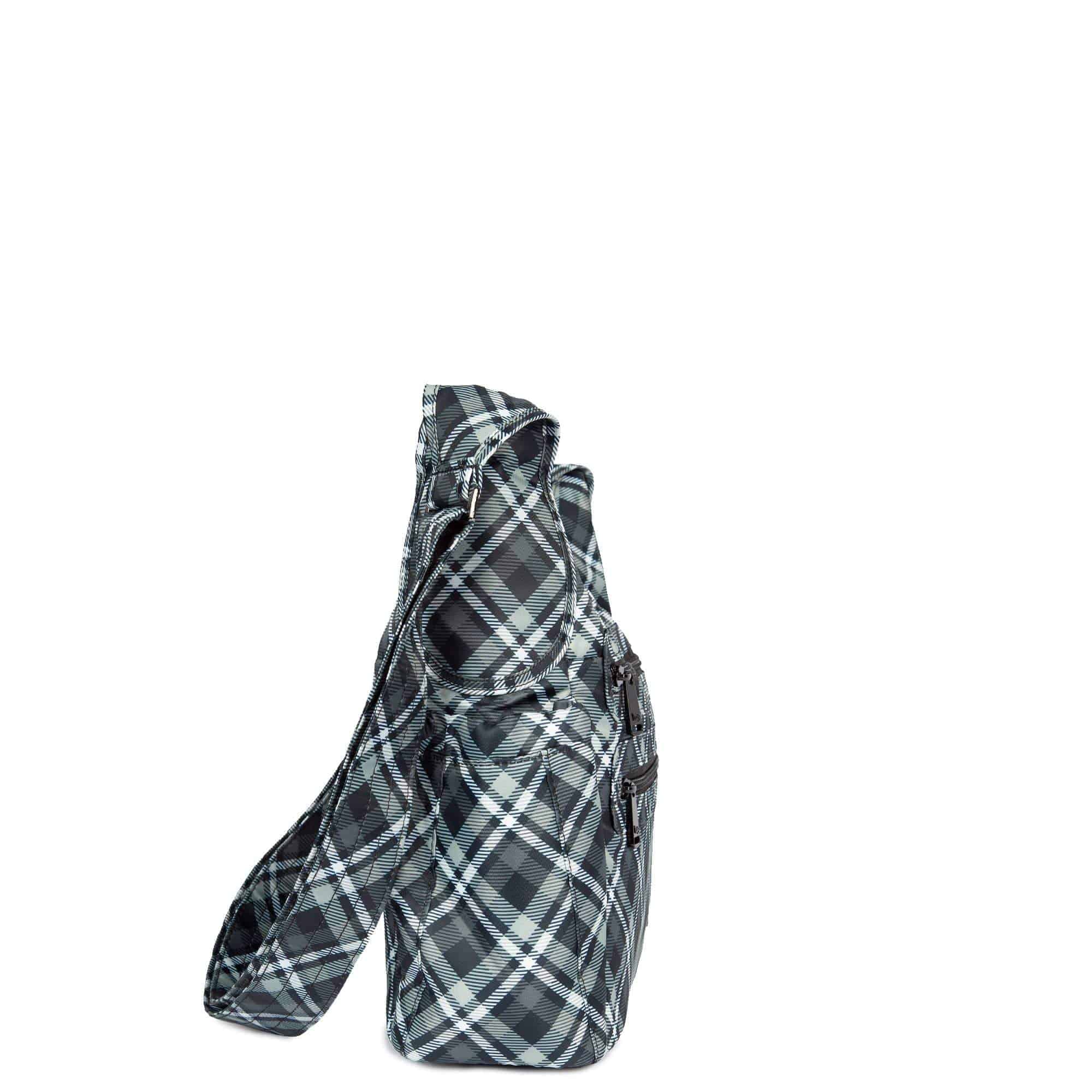 Camper 3 Shoulder Bag - HEATHER GREY - Camper3_PlaidGrey_03