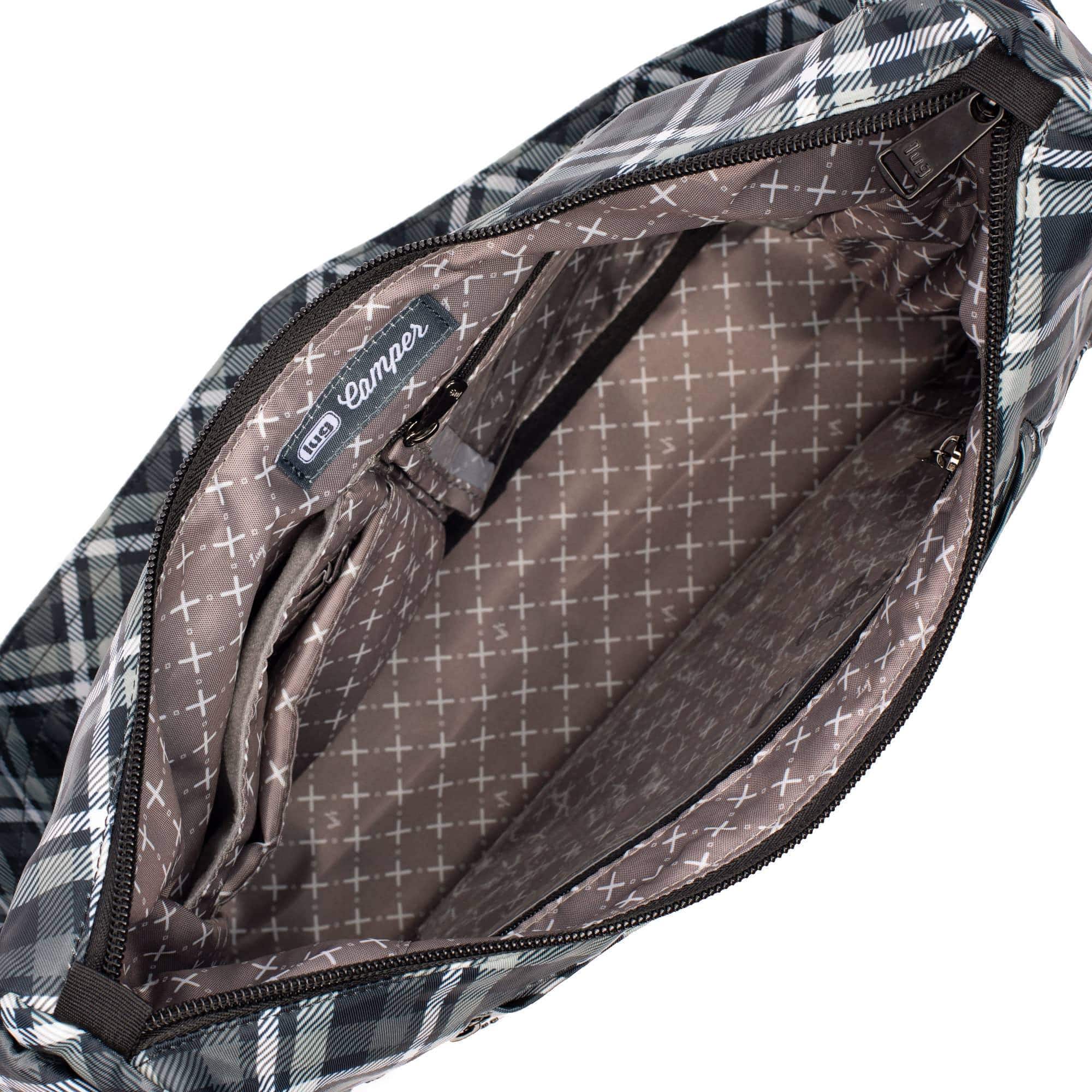 Camper 3 Shoulder Bag - HEATHER GREY - Camper3_PlaidGrey_05