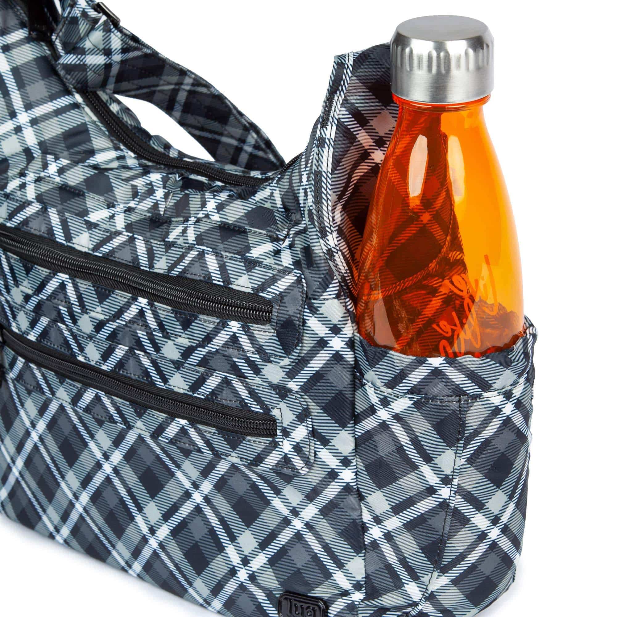 Camper 3 Shoulder Bag - HEATHER GREY - Camper3_PlaidGrey_06
