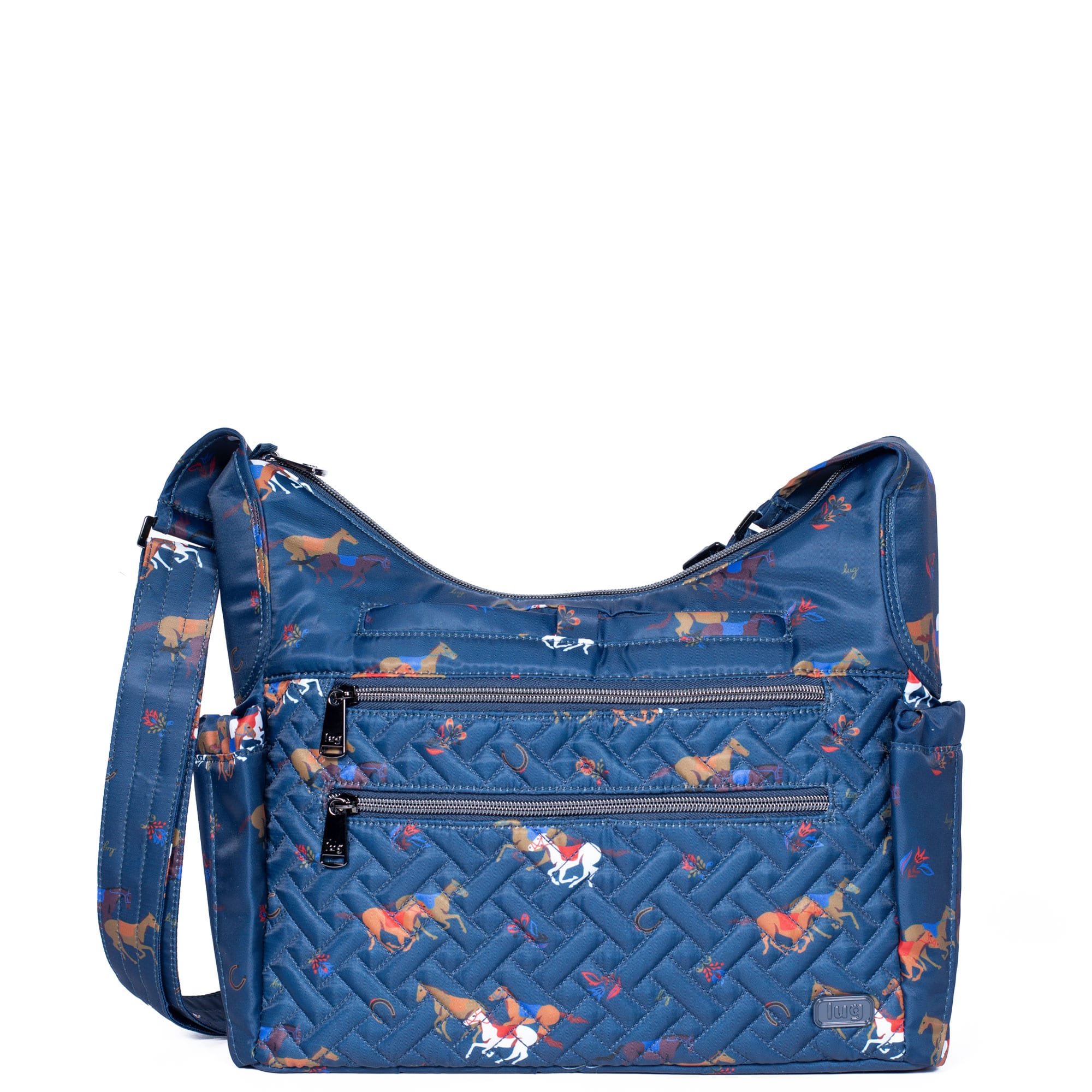 Camper SE Crossbody Bag - HORSES NAVY - CamperSE_HorsesNavy_01