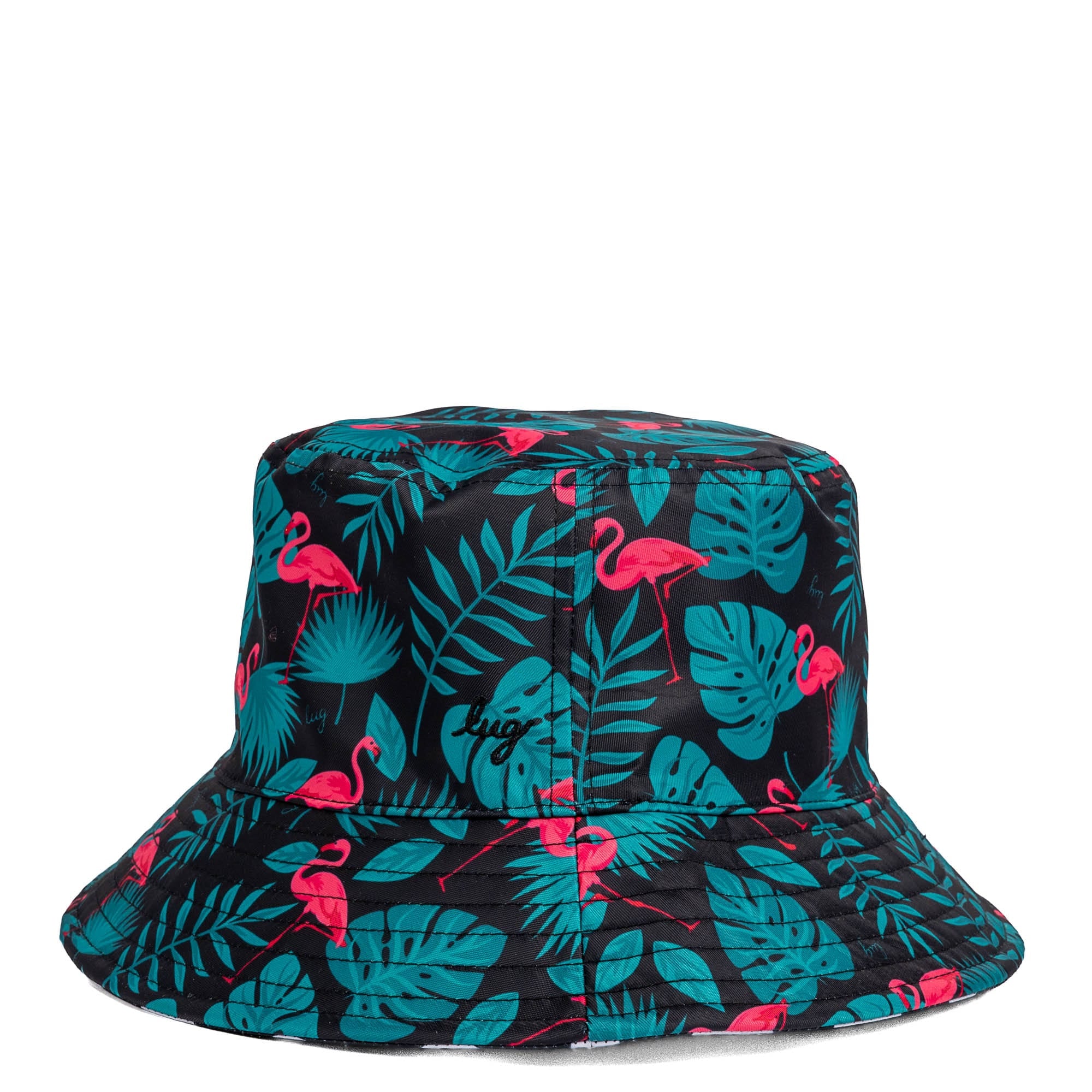Canopy Bucket Hat - FLAMINGO BLACK BLACK LARGE DOT - Canopy_FlamingoBlack_BlackLgDot_01
