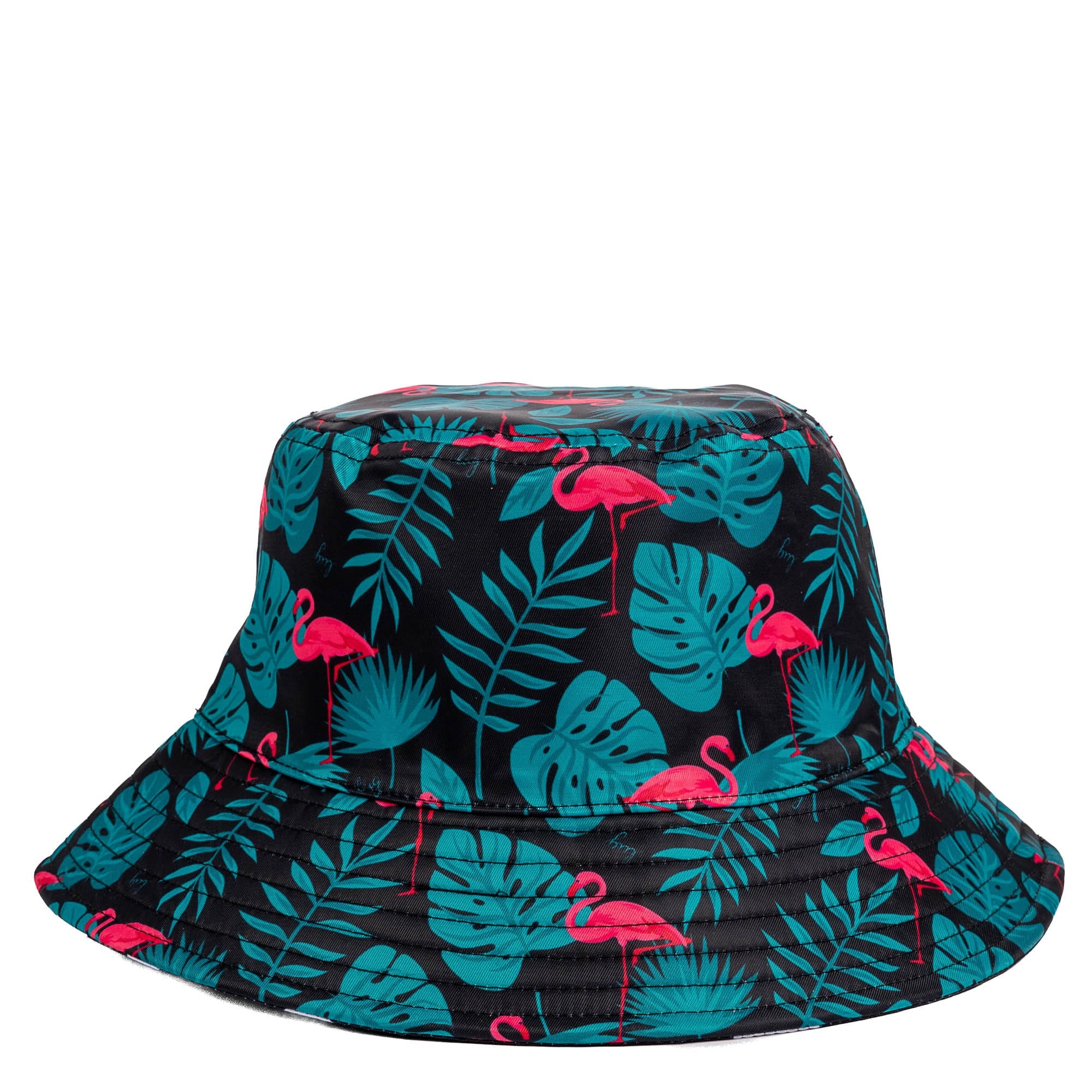Canopy Bucket Hat - FLAMINGO BLACK BLACK LARGE DOT - Canopy_FlamingoBlack_BlackLgDot_04