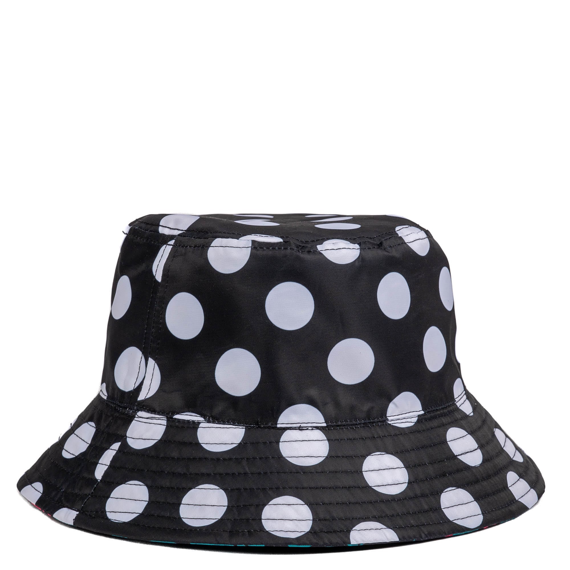 Canopy Bucket Hat - FLAMINGO BLACK BLACK LARGE DOT - Canopy_FlamingoBlack_BlackLgDot_07