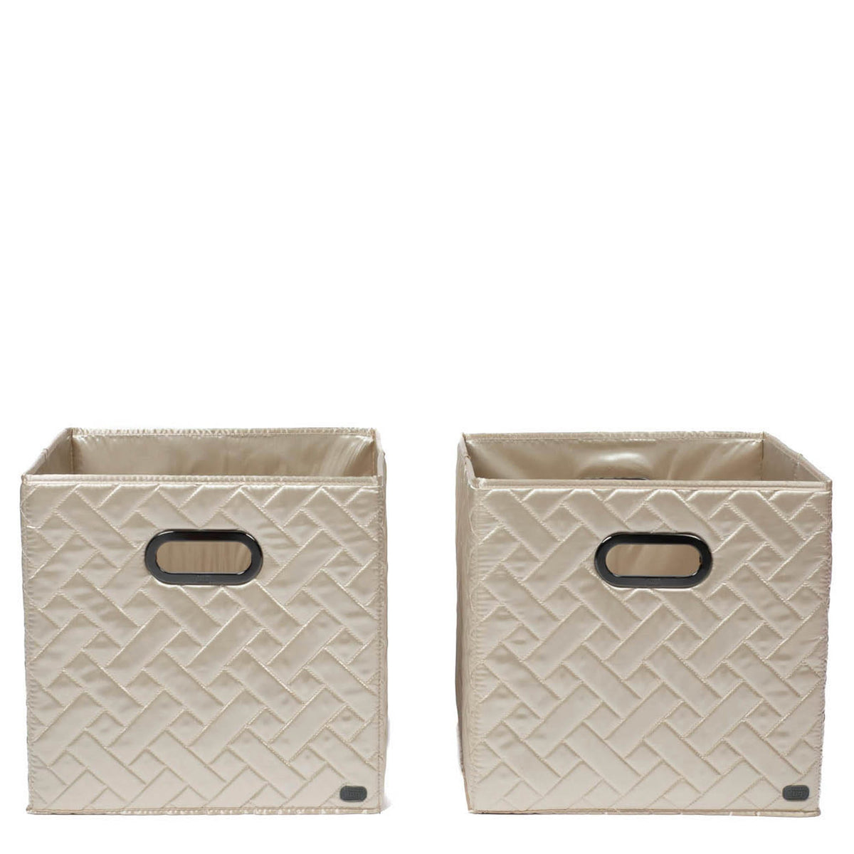 Cargo 2pc Collapsible Cube Bins - METALLIC CHAMPAGNE - Cargo2pkCollapsibleStorageCube_ChampagneMetallic_01