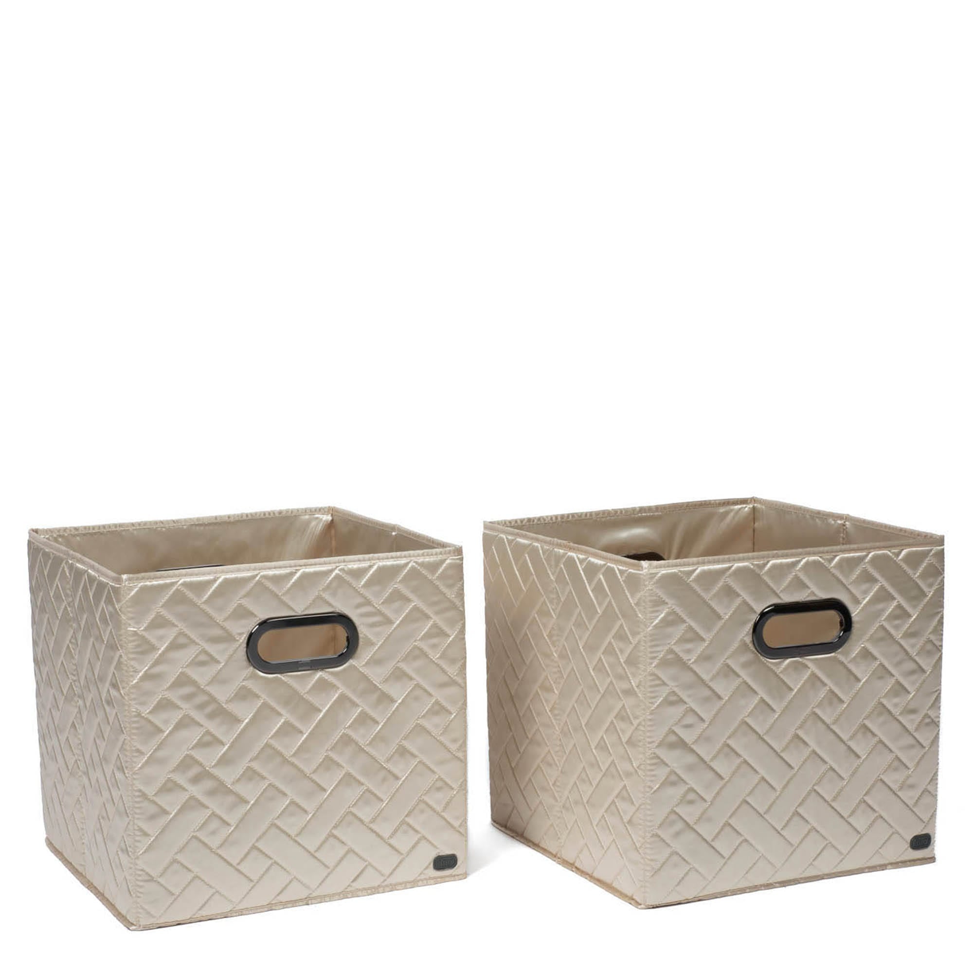Cargo 2pc Collapsible Cube Bins - METALLIC CHAMPAGNE - Cargo2pkCollapsibleStorageCube_ChampagneMetallic_02