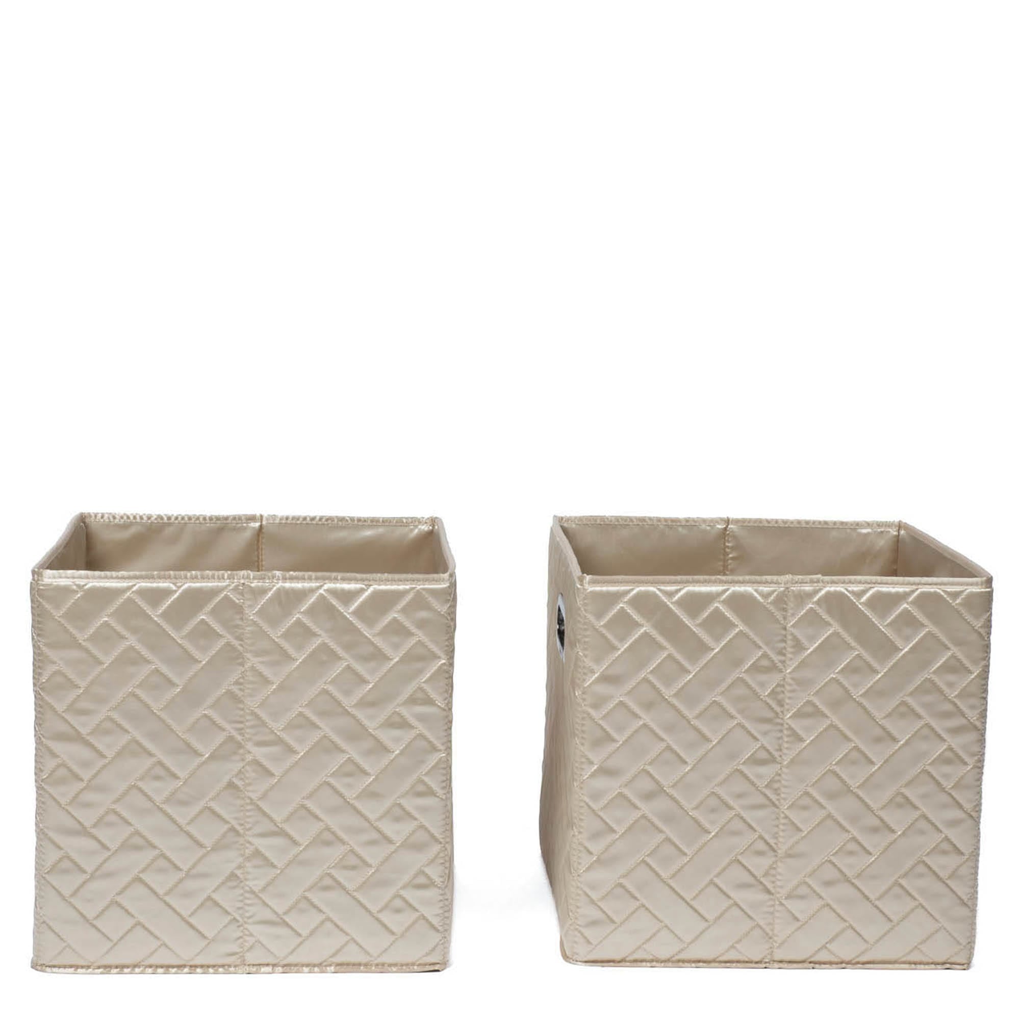 Cargo 2pc Collapsible Cube Bins - METALLIC CHAMPAGNE - Cargo2pkCollapsibleStorageCube_ChampagneMetallic_03