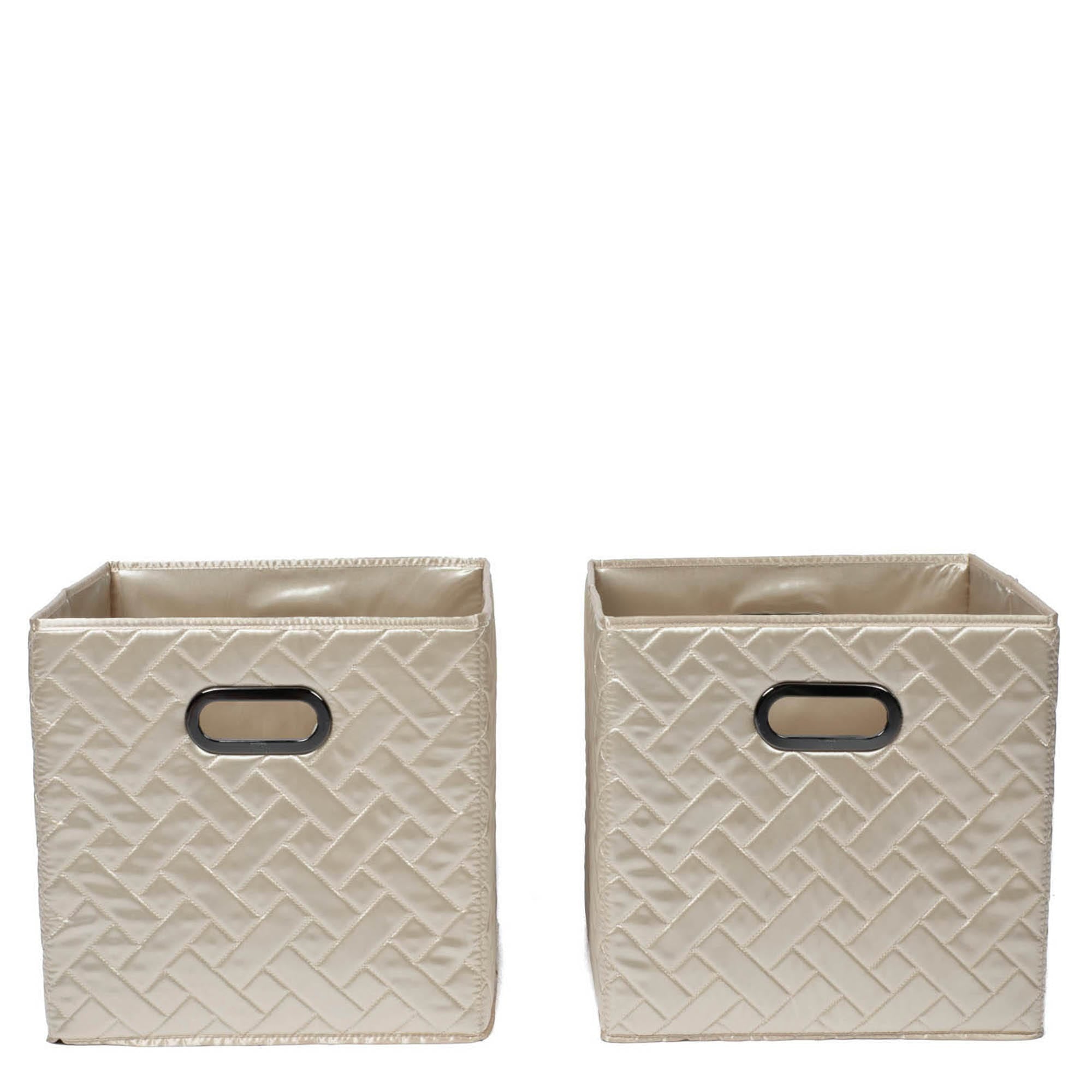 Cargo 2pc Collapsible Cube Bins - METALLIC CHAMPAGNE - Cargo2pkCollapsibleStorageCube_ChampagneMetallic_04