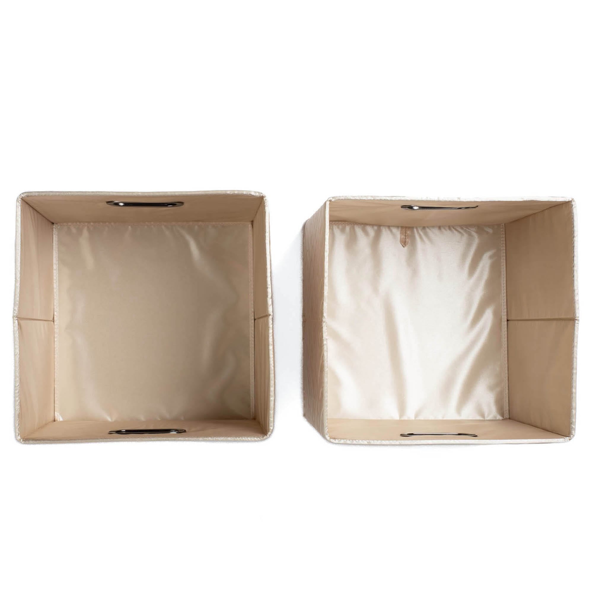 Cargo 2pc Collapsible Cube Bins - METALLIC CHAMPAGNE - Cargo2pkCollapsibleStorageCube_ChampagneMetallic_05