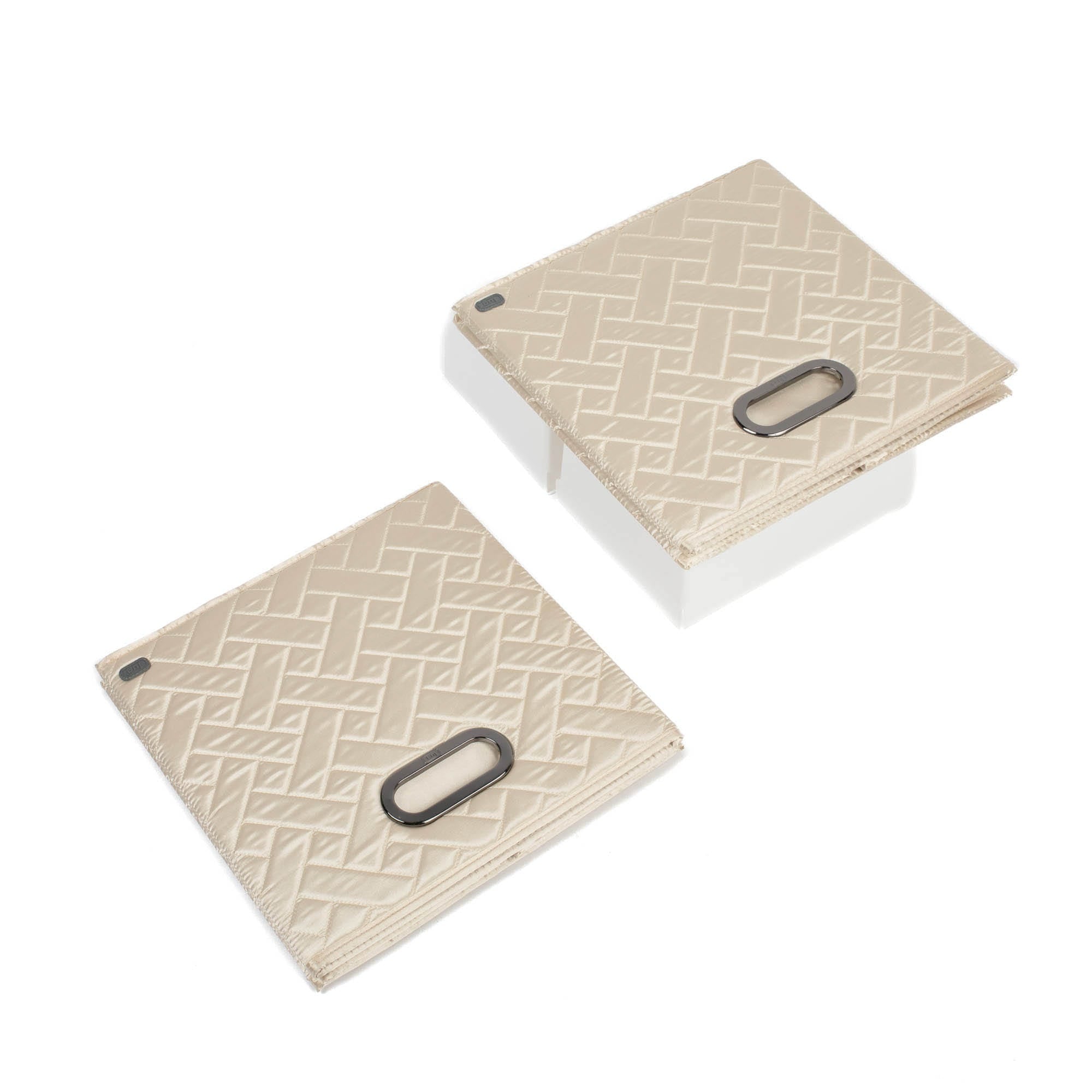 Cargo 2pc Collapsible Cube Bins - METALLIC CHAMPAGNE - Cargo2pkCollapsibleStorageCube_ChampagneMetallic_06