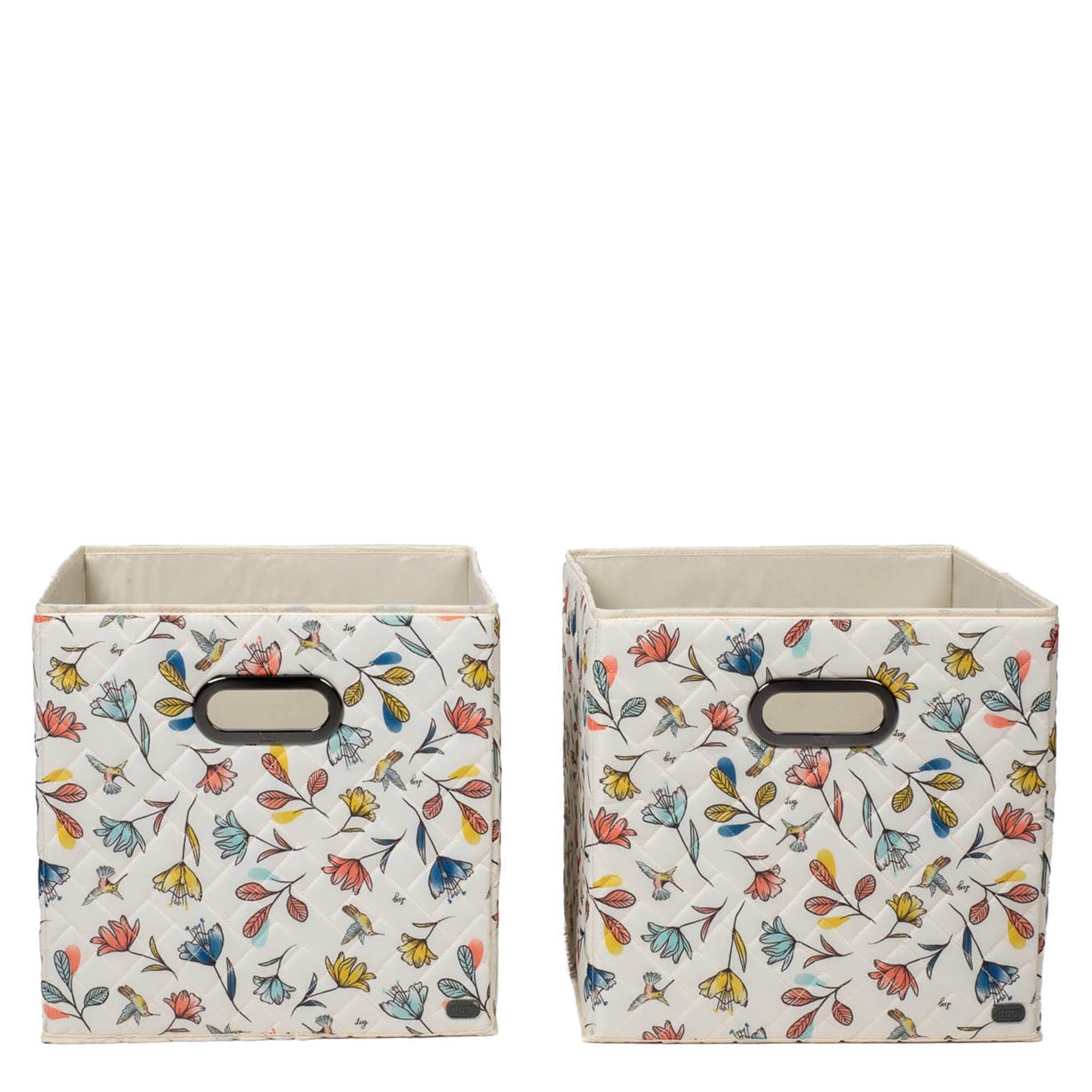 Cargo 2pc Collapsible Cube Bins - HUMMINGBIRD FLORAL - Cargo2pkCollapsibleStorageCube_HummingbirdFloral_01