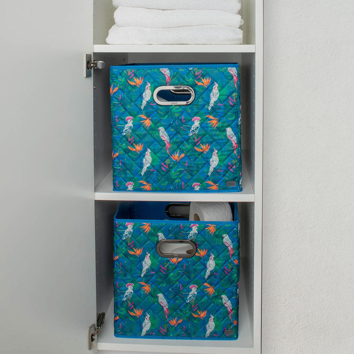 Household Essentials 2pc 12 x 13 Fabric Storage Bin Set Aqua