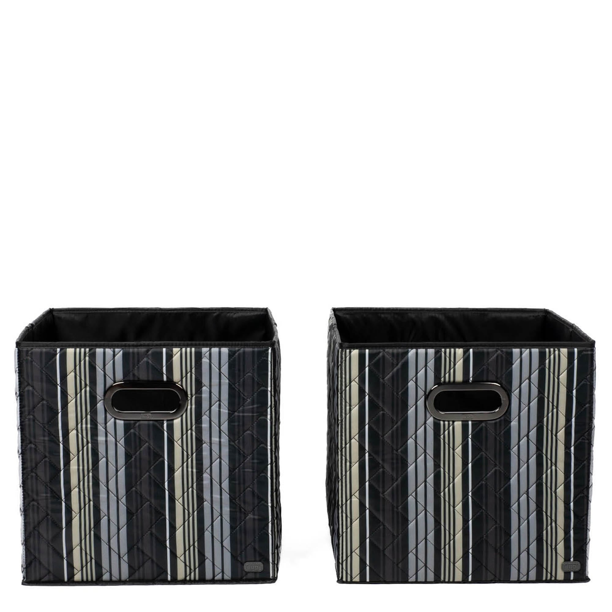 Cargo 2pc Collapsible Cube Bins - LOVE STRIPE BLACK - Cargo2pkCollapsibleStorageCube_LoveStripeBlack_01