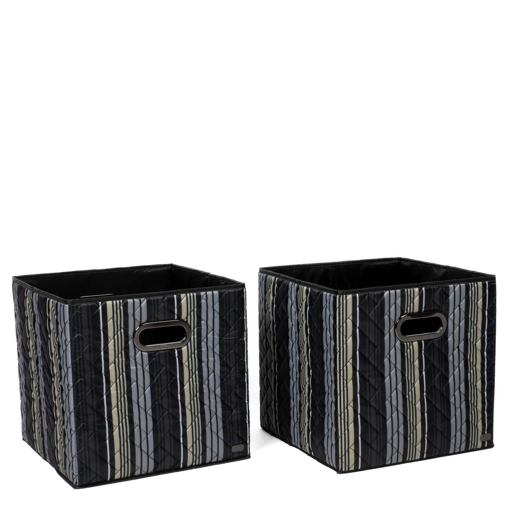 Cargo 2pc Collapsible Cube Bins - LOVE STRIPE BLACK - Cargo2pkCollapsibleStorageCube_LoveStripeBlack_02